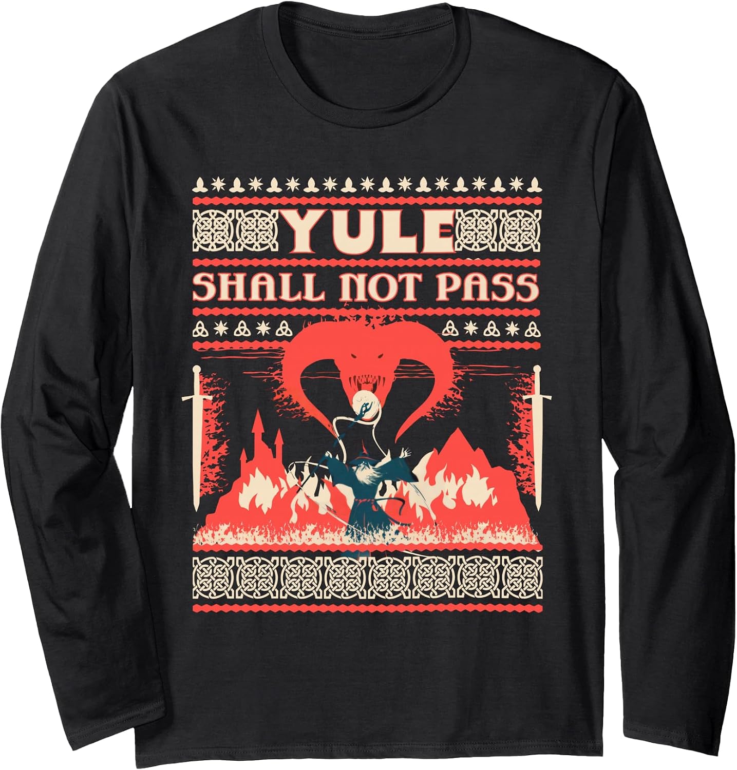 Yule Shall Not Pass Funny Christmas Krampus - Adult & Kids T-Shirts, Sweatshirts & Hoodies apparel design preview 1