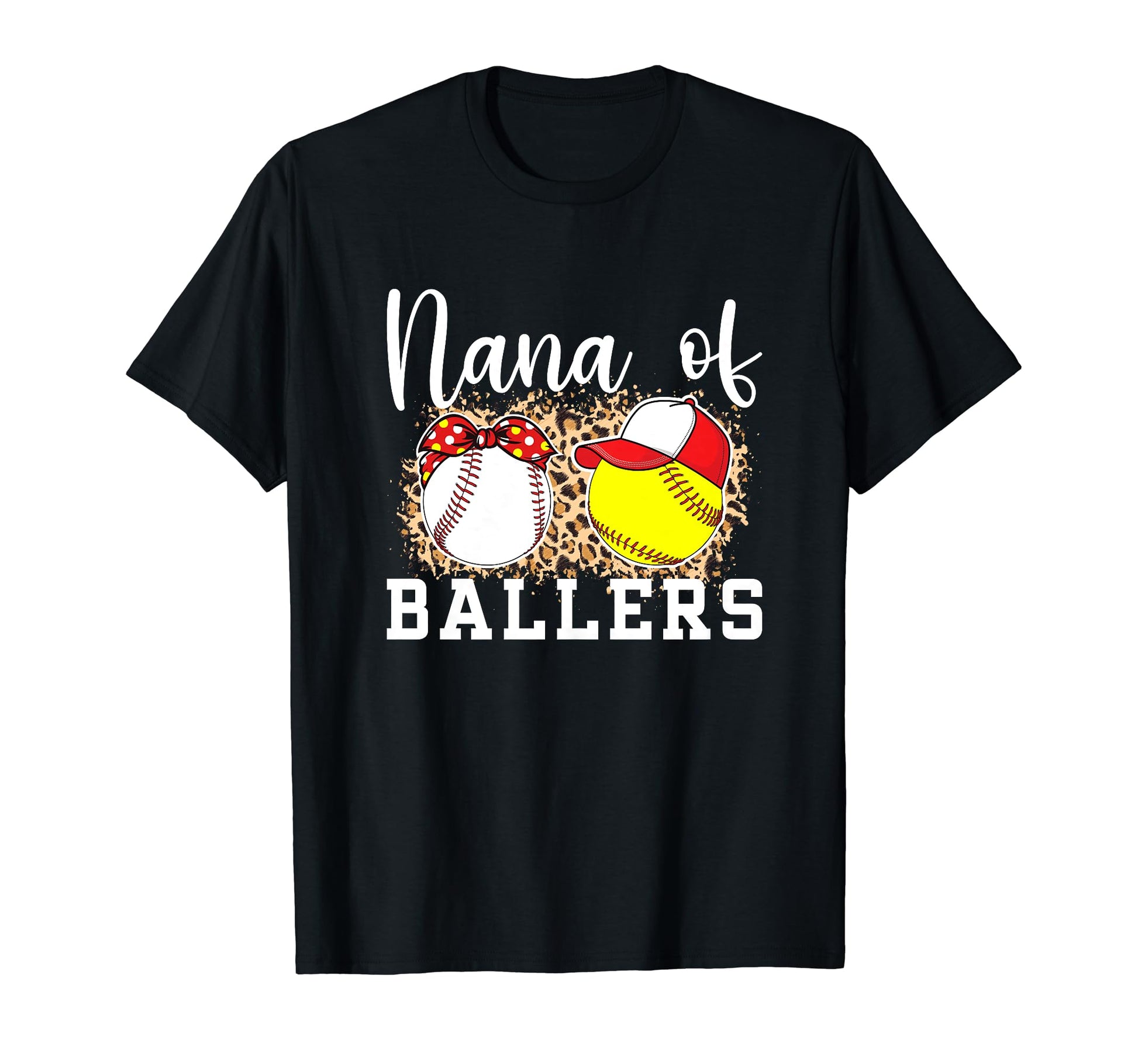 Nana Ballers Leopard Softball T-Shirt - Custom Art Print Men Women - T-Shirt, Sweatshirt, Hoodie