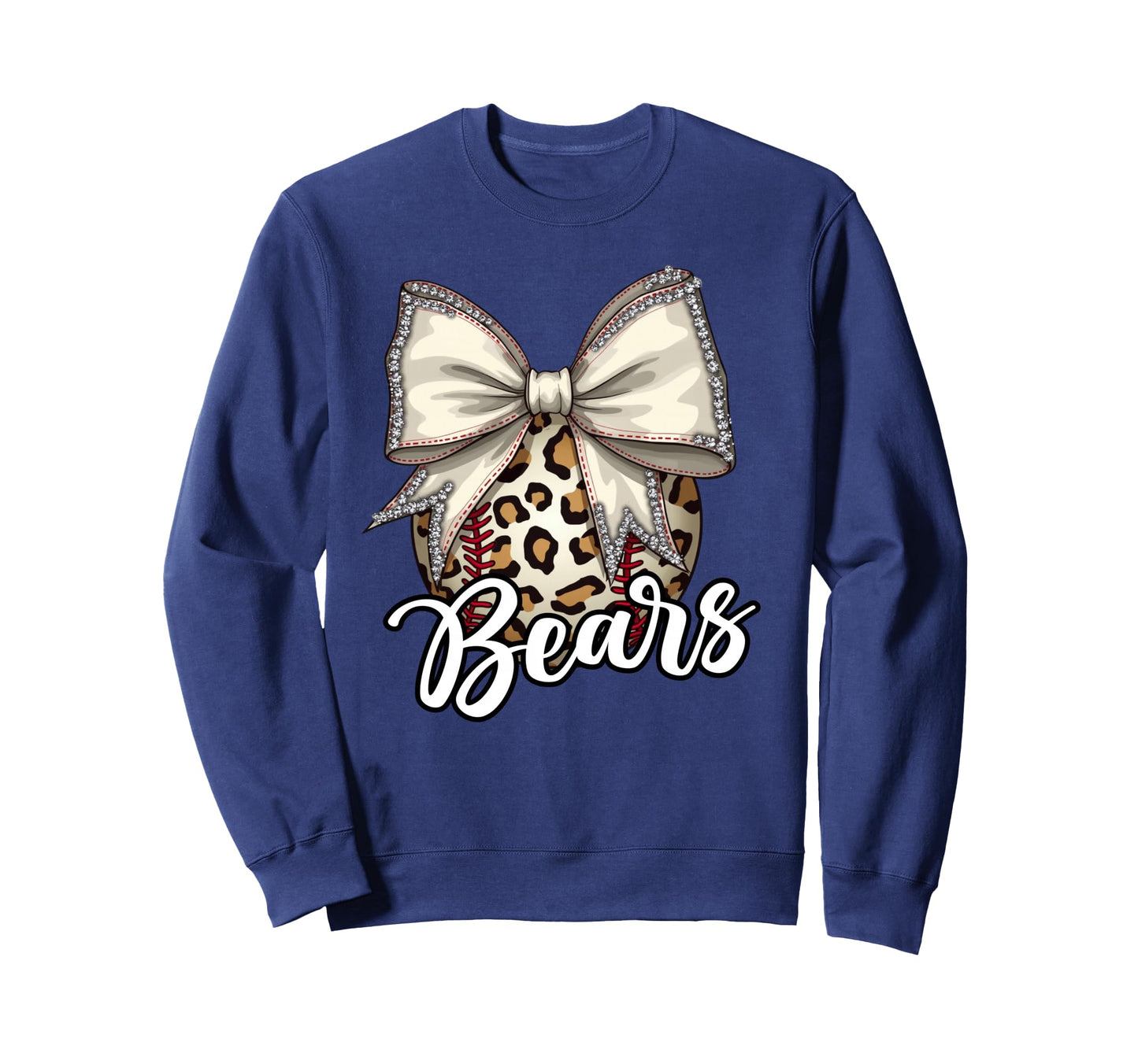 Bears Baseball Mom Leopard Coquette Sweatshirt - Trendy Graphic Men Women - T-Shirt, Sweatshirt, Hoodie