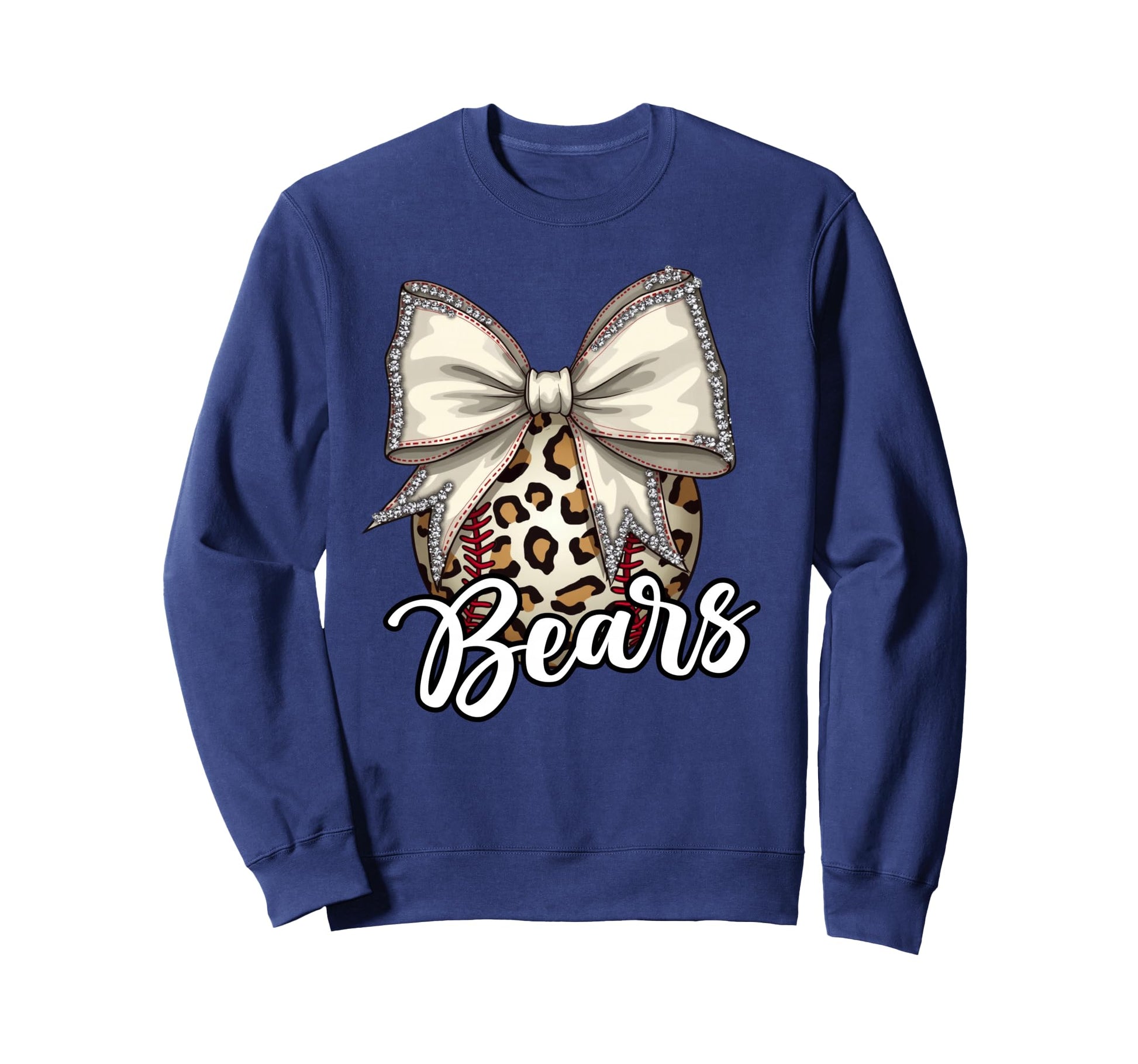 Bears Baseball Mom Leopard Coquette Sweatshirt - Trendy Graphic Men Women - T-Shirt, Sweatshirt, Hoodie
