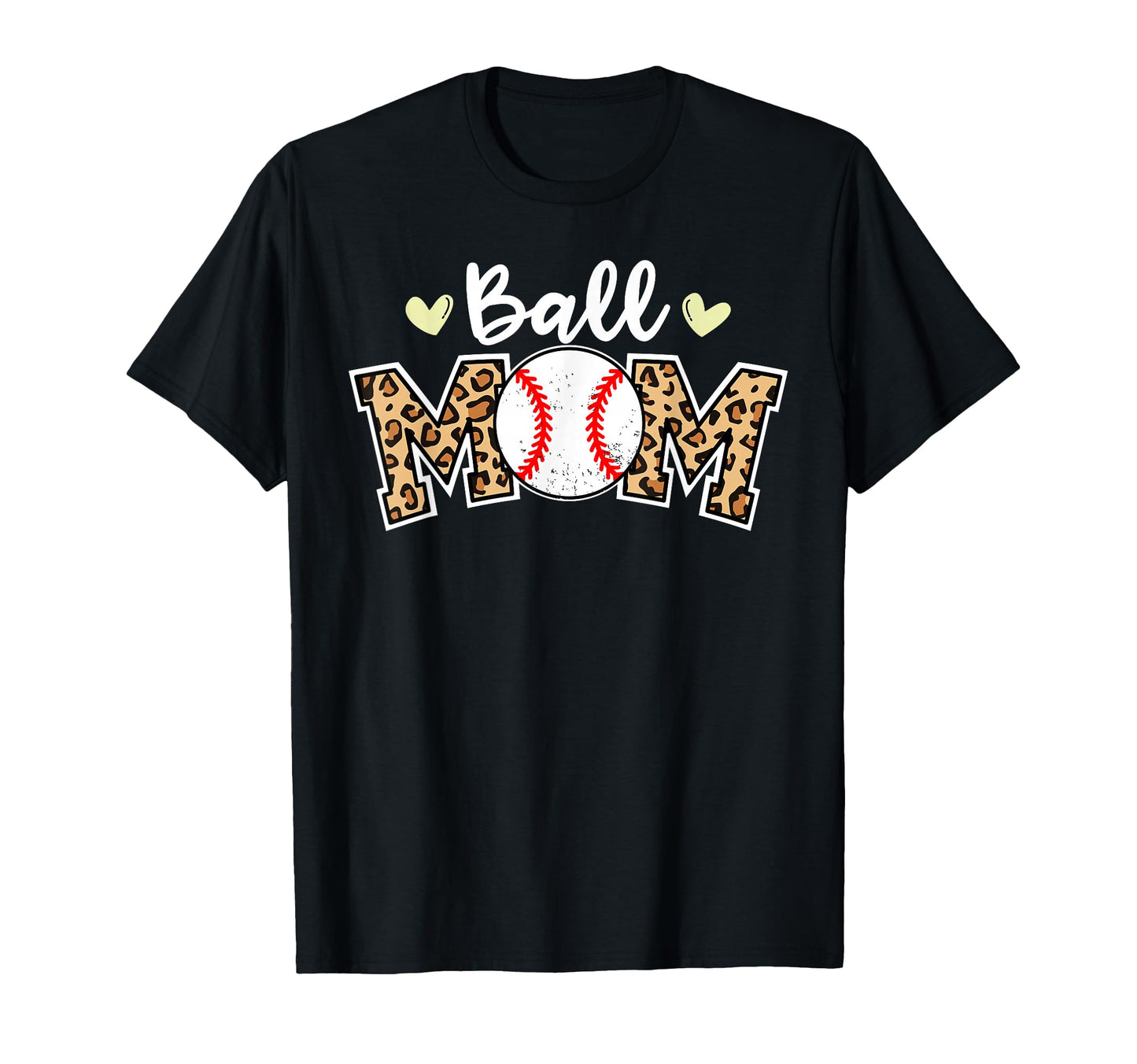 Ball Mom Leopard Funny Baseball T-Shirt - Fun Novelty Design for Adults - T-Shirt, Sweatshirt, Hoodie