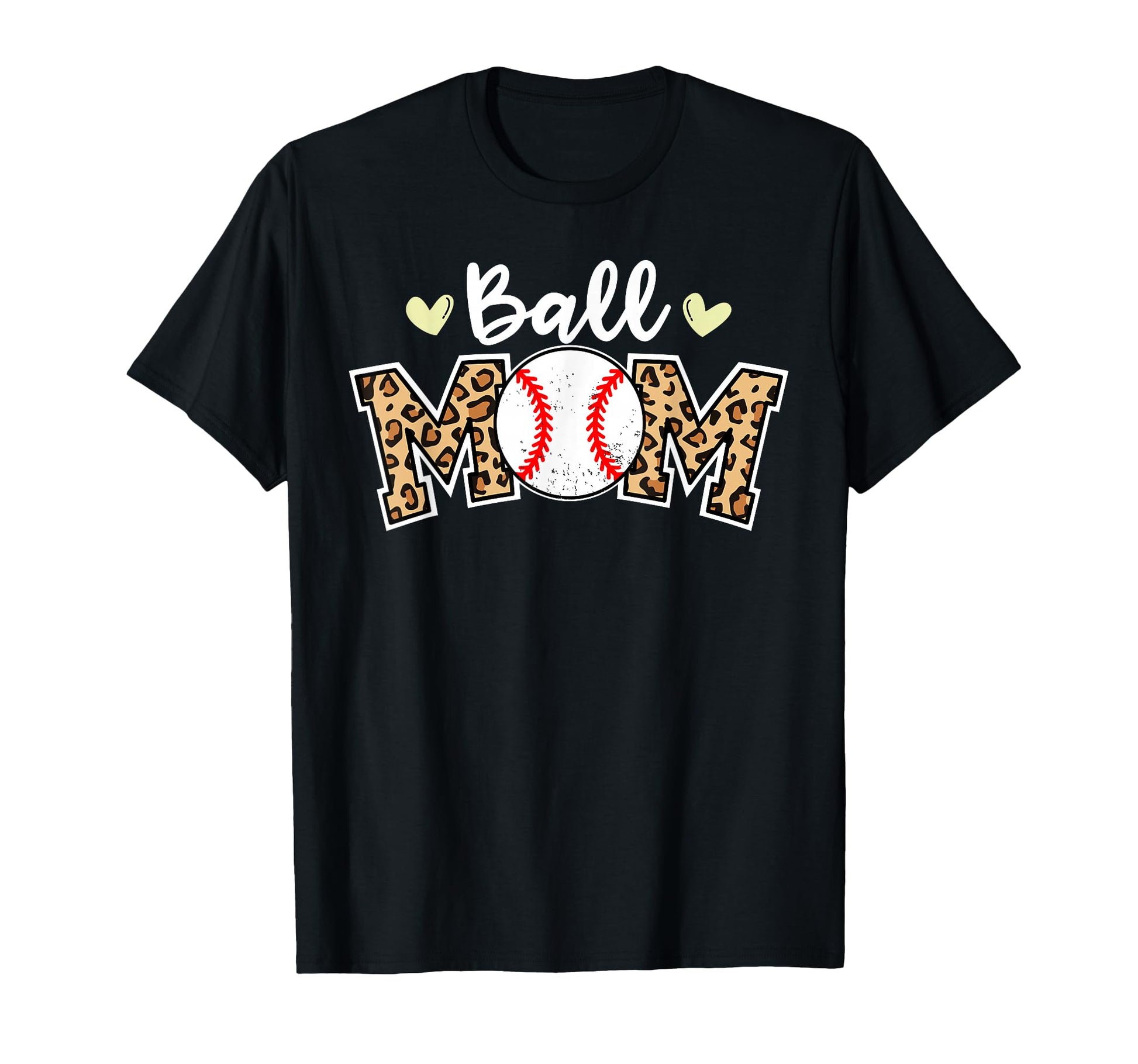 Ball Mom Leopard Funny Baseball T-Shirt - Fun Novelty Design for Adults - T-Shirt, Sweatshirt, Hoodie