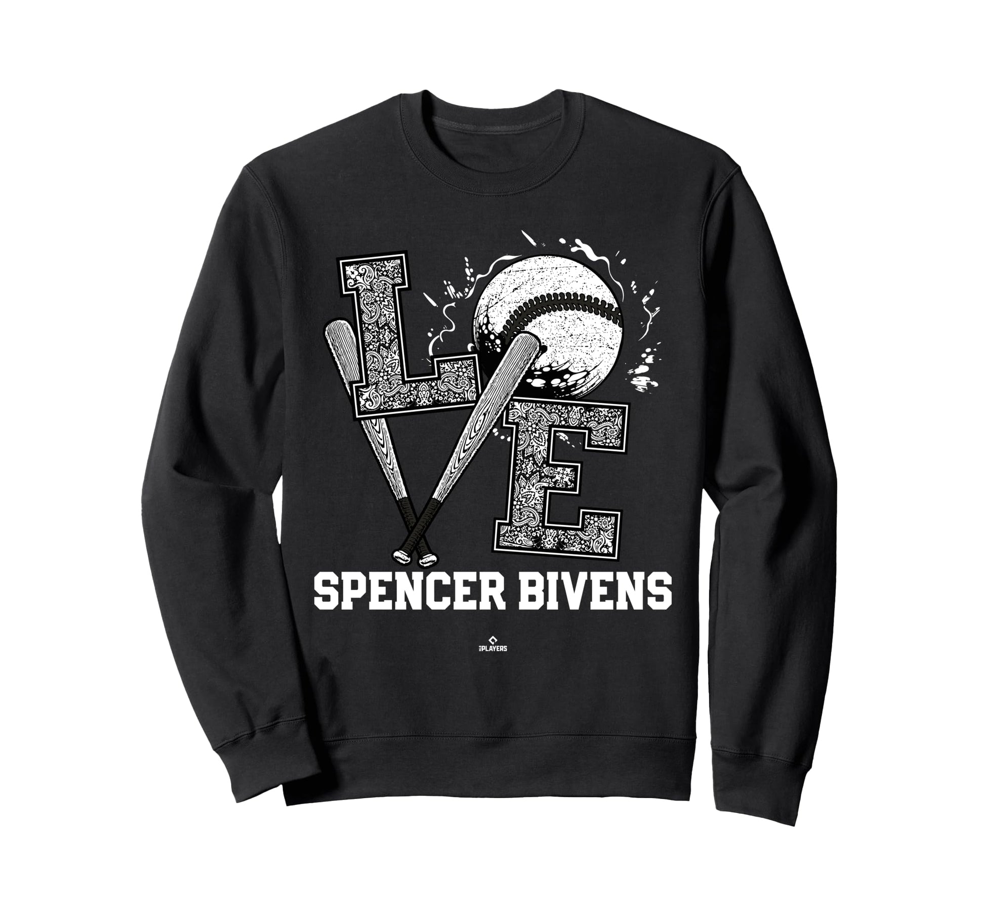 Distressed Baseball Love Spencer Bivens Sweatshirt - Trendy Graphic Unisex - T-Shirt, Sweatshirt, Hoodie