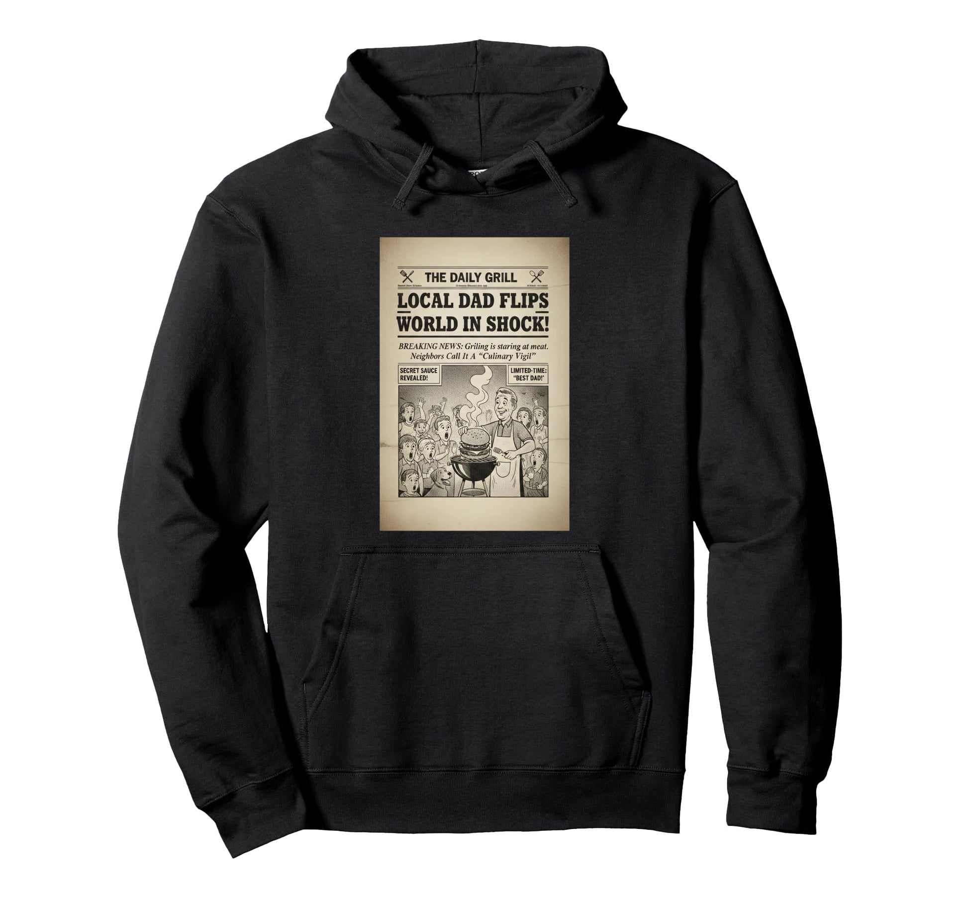 Local Dad Flips World Shock Newspaper Hoodie - Custom Art Print for Adults - T-Shirt, Sweatshirt, Hoodie