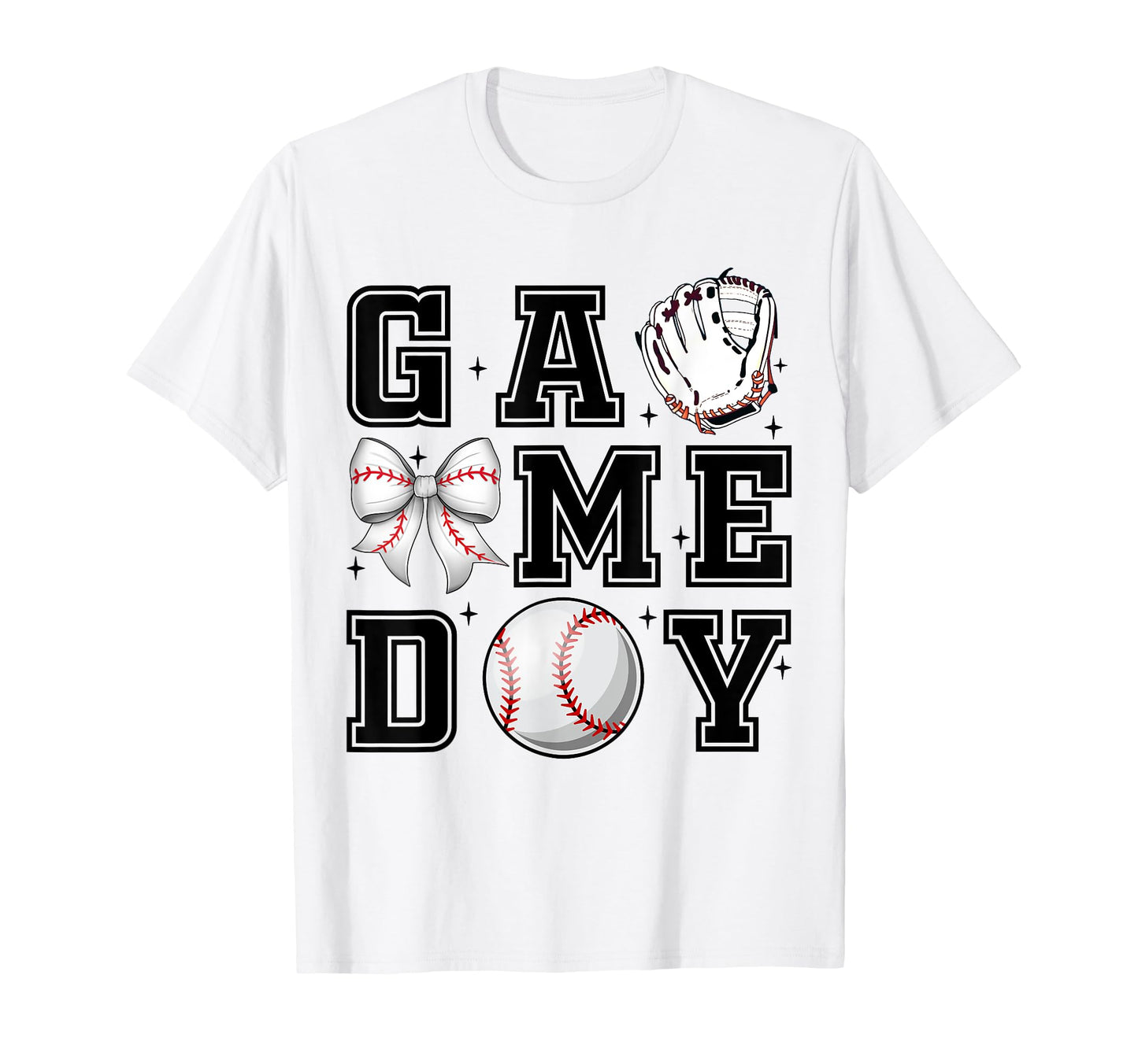 Baseball Coquette Bow Gameday Cheer T-Shirt - Casual Everyday Wear Unisex - T-Shirt, Sweatshirt, Hoodie