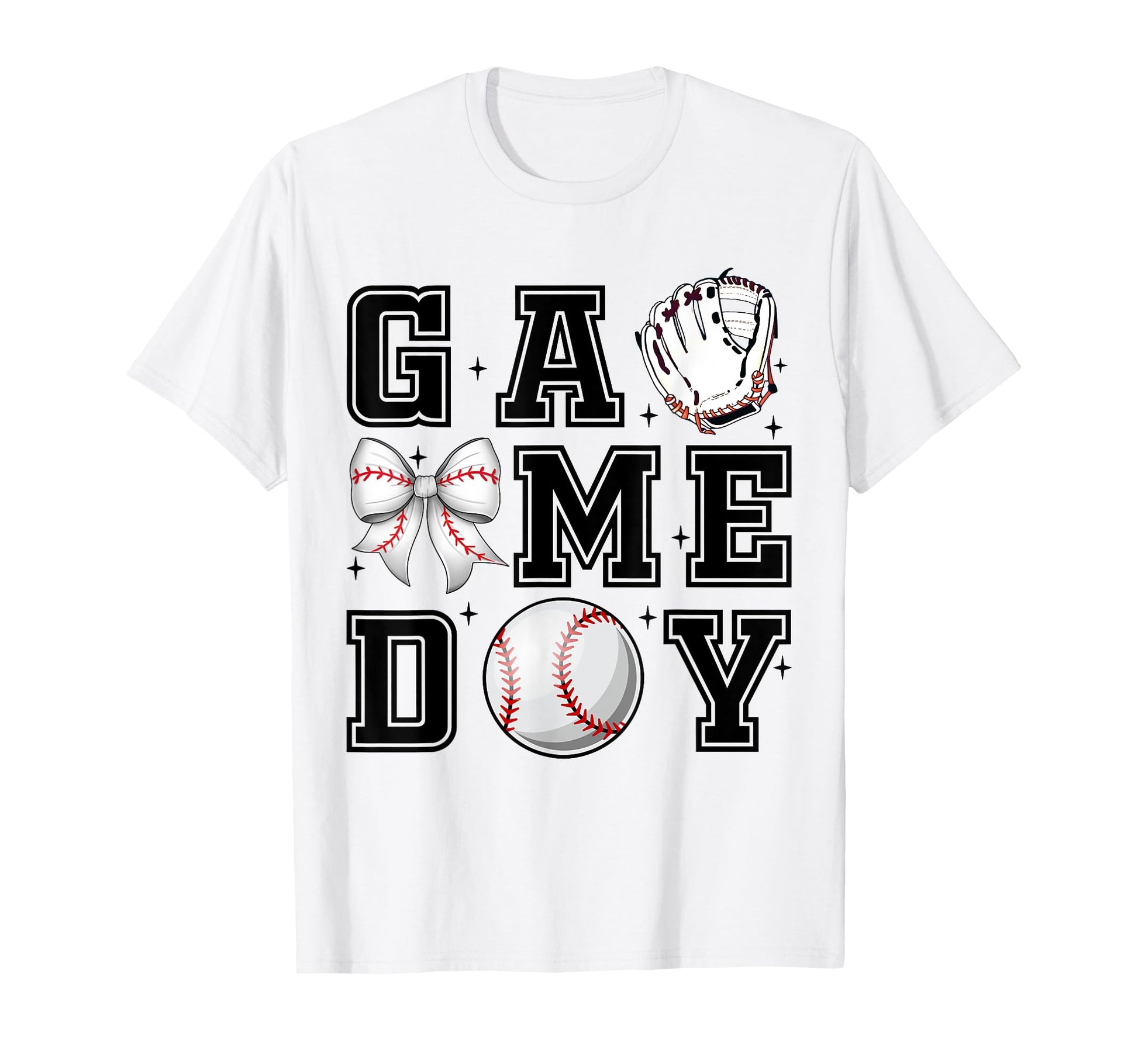 Baseball Coquette Bow Gameday Cheer T-Shirt - Casual Everyday Wear Unisex - T-Shirt, Sweatshirt, Hoodie