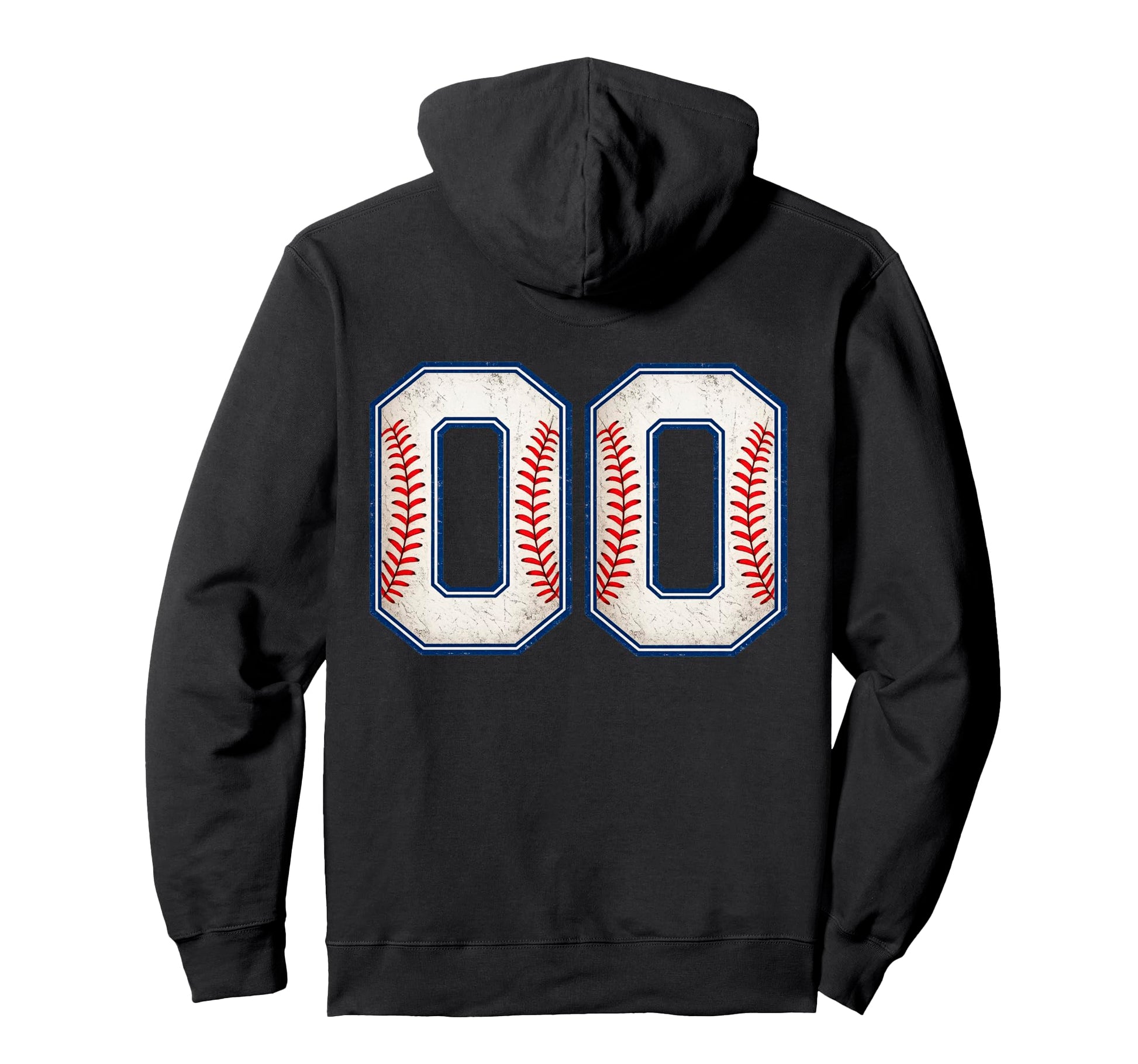 Baseball Number 00 Varsity Athletic Back Hoodie - Unique Graphic for Adults - T-Shirt, Sweatshirt, Hoodie
