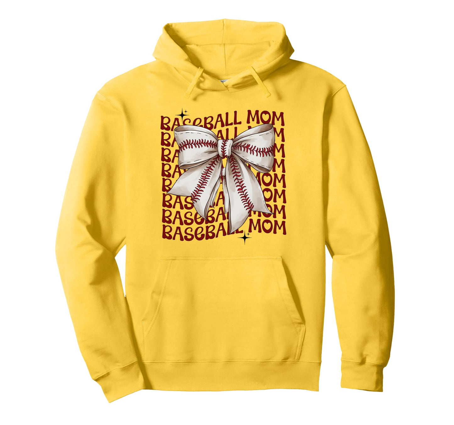 Baseball Mom Bow Coquette Mama Hoodie - Aesthetic Graphic for Adults - T-Shirt, Sweatshirt, Hoodie