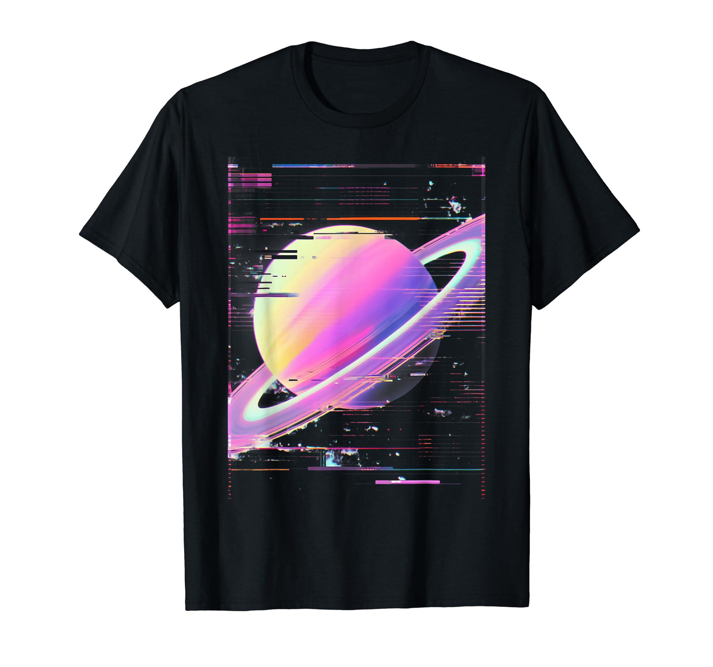 Vaporwave Synthwave Glitch Saturn 80S T-Shirt - Streetwear Style Unisex - T-Shirt, Sweatshirt, Hoodie