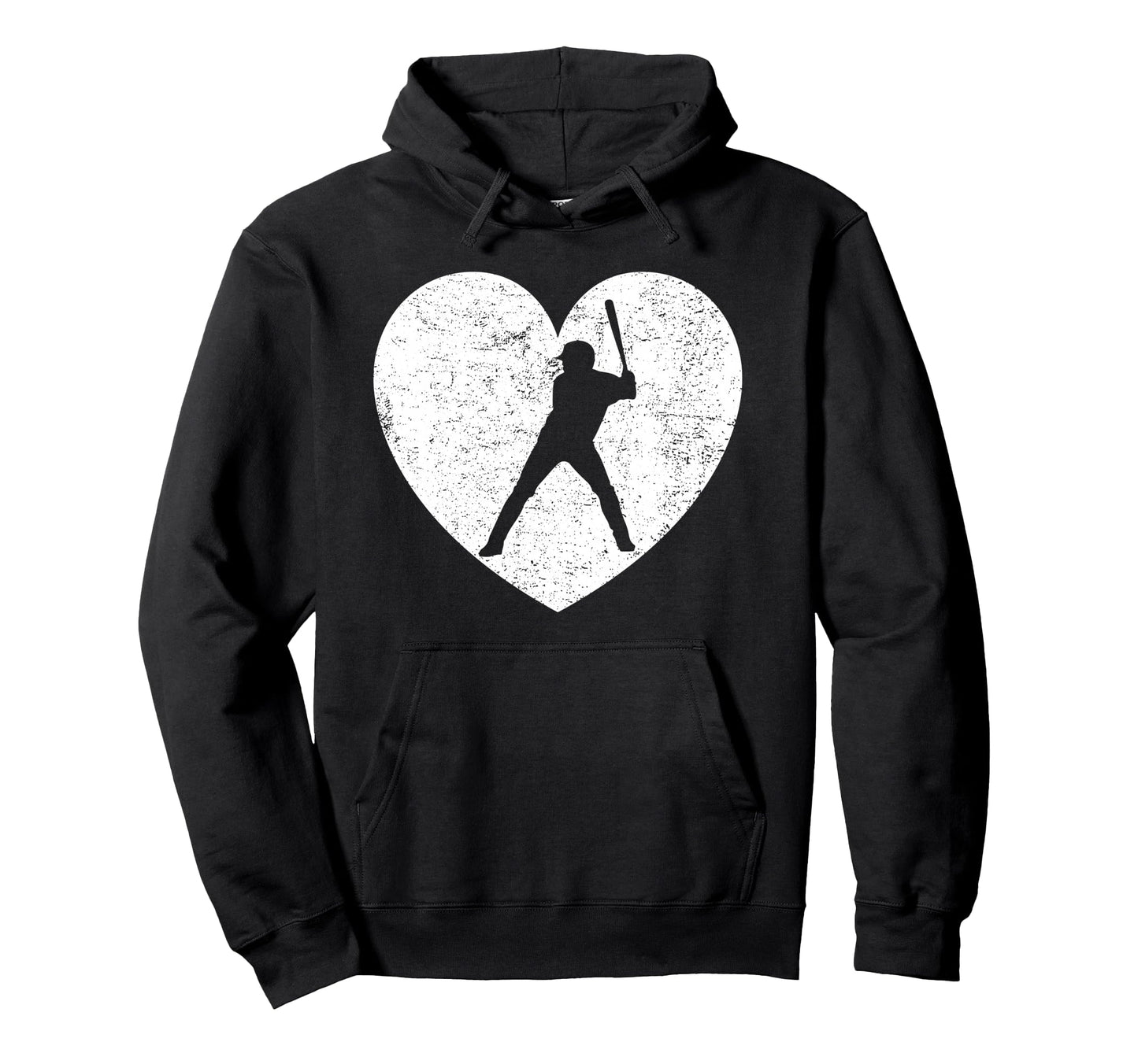 Baseball Batter Player Distressed Hoodie - Minimalist Print Unisex - T-Shirt, Sweatshirt, Hoodie