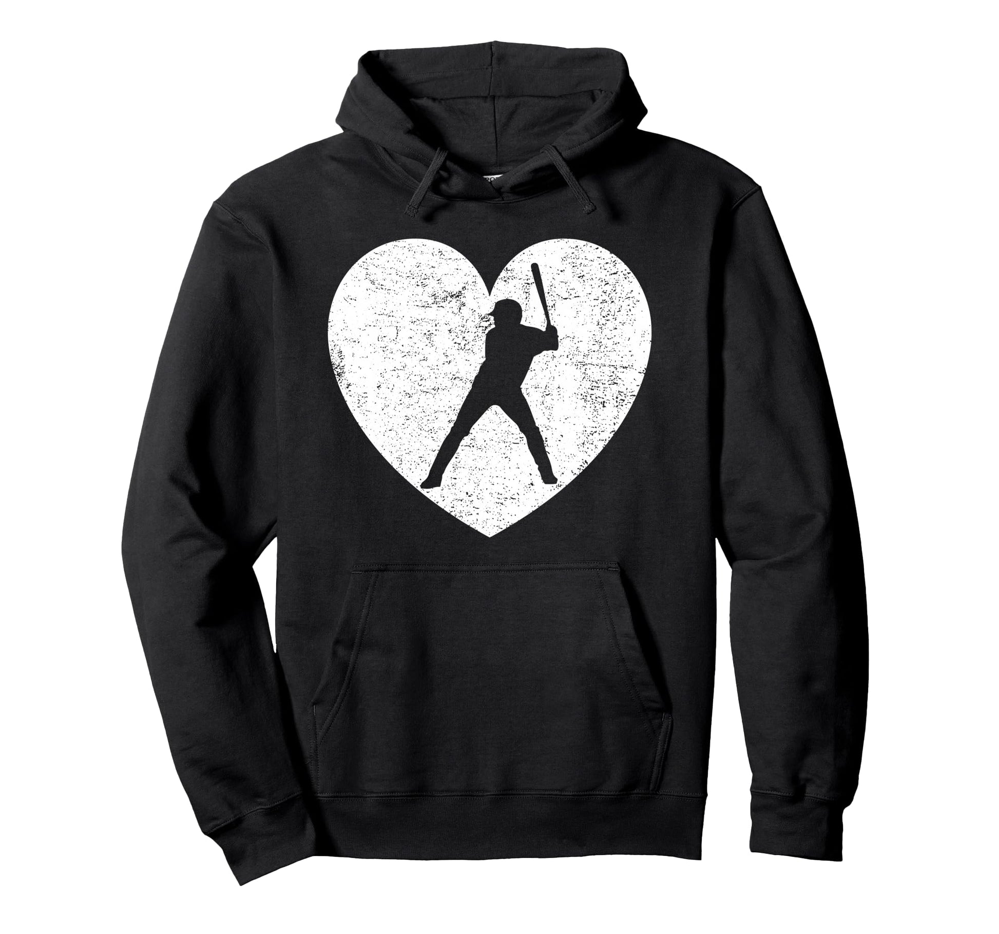 Baseball Batter Player Distressed Hoodie - Minimalist Print Unisex - T-Shirt, Sweatshirt, Hoodie