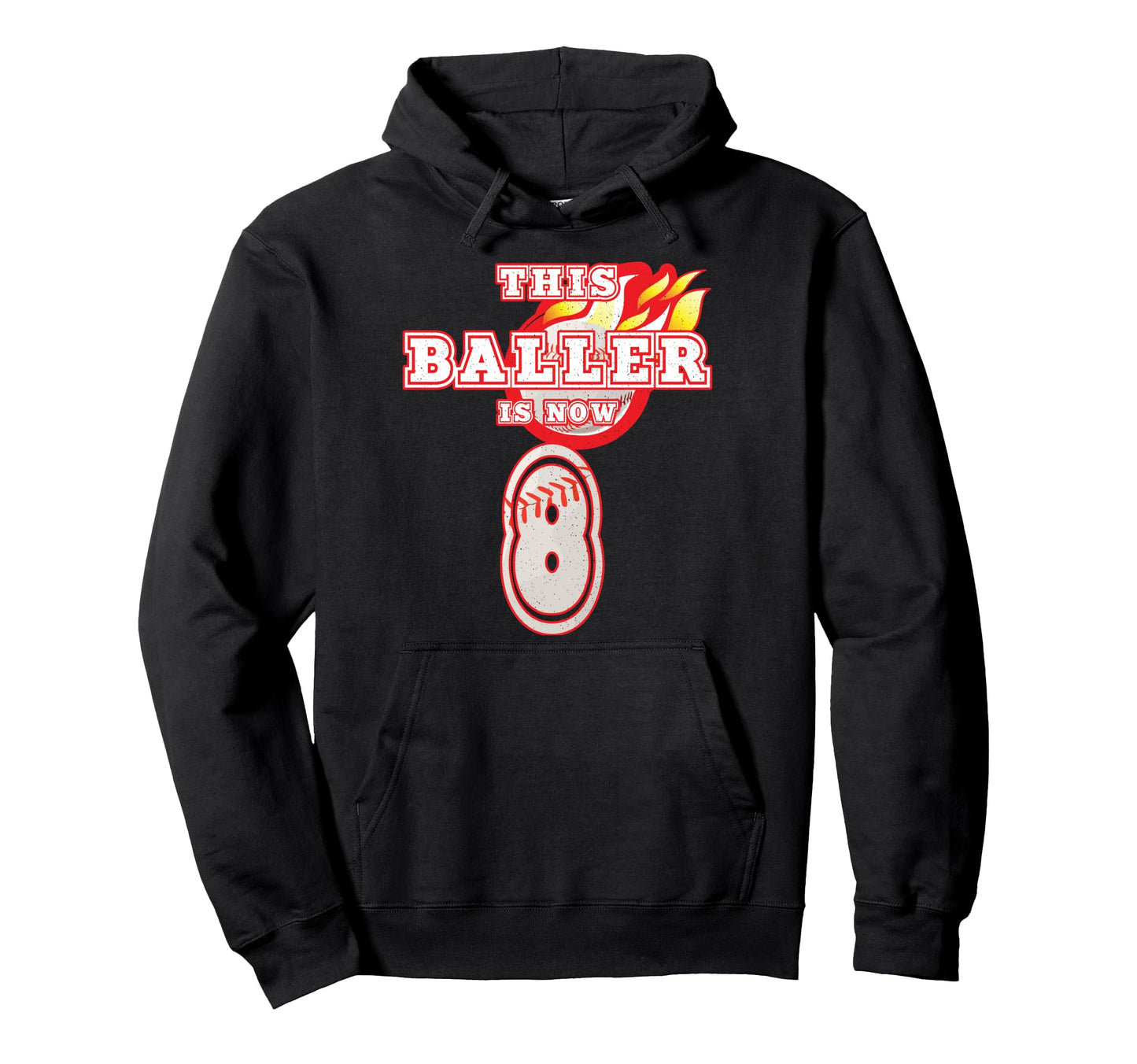 This Baller Is Now 8 Baseball 8Th Theme Hoodie - Minimalist Print Unisex - T-Shirt, Sweatshirt, Hoodie