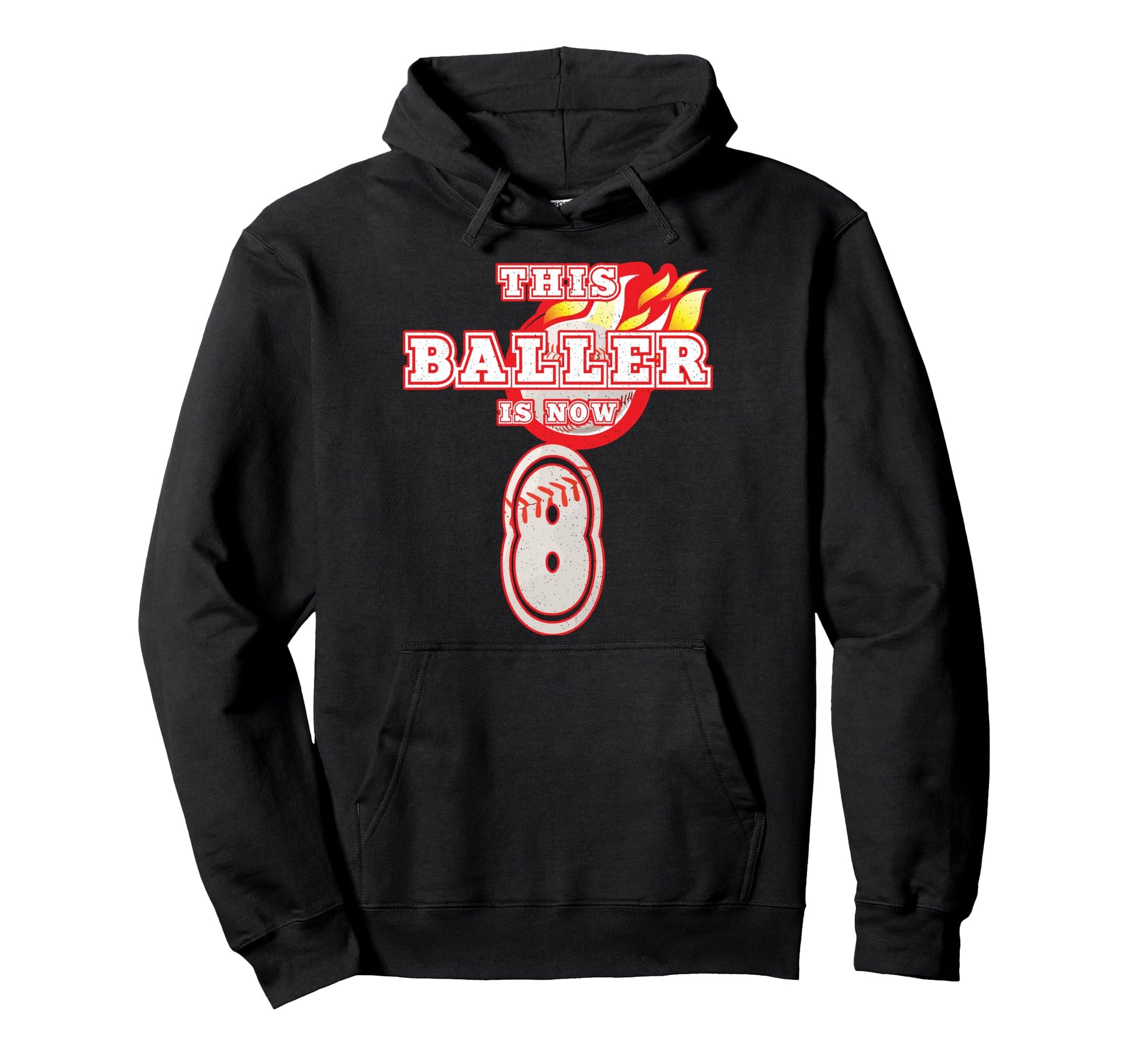 This Baller Is Now 8 Baseball 8Th Theme Hoodie - Minimalist Print Unisex - T-Shirt, Sweatshirt, Hoodie
