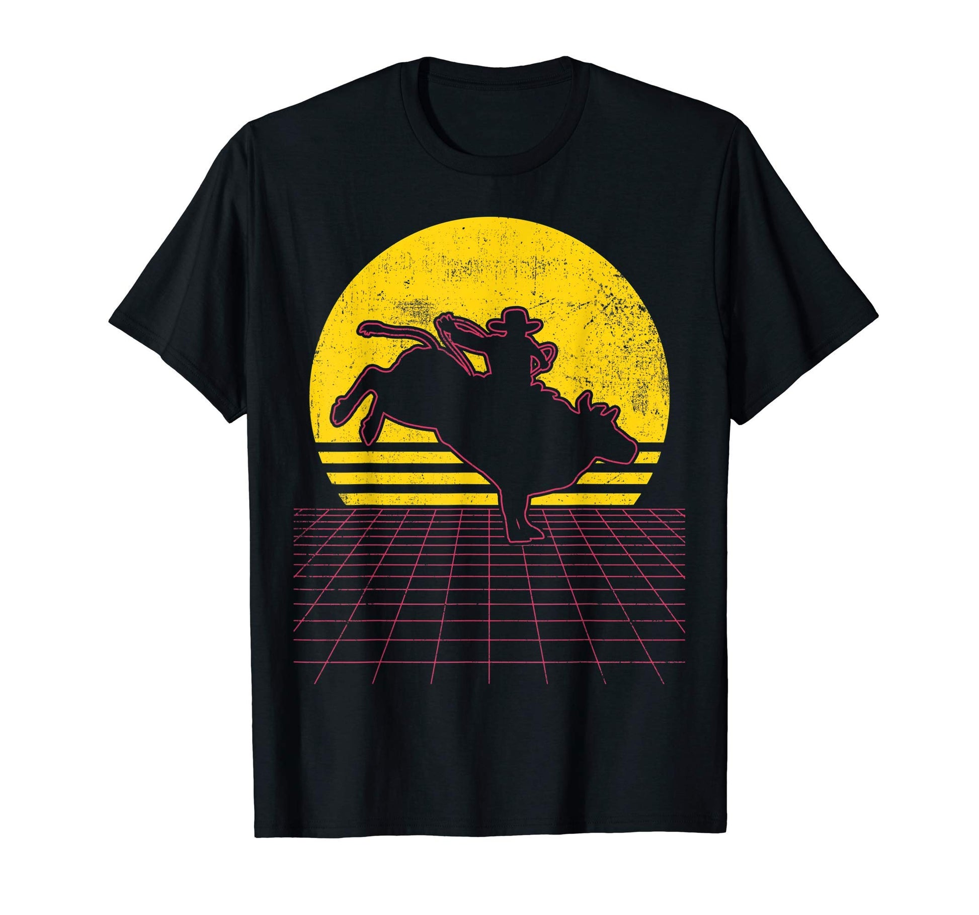 Bull Riding Cowboy Western T-Shirt - Custom Art Print Unisex - T-Shirt, Sweatshirt, Hoodie