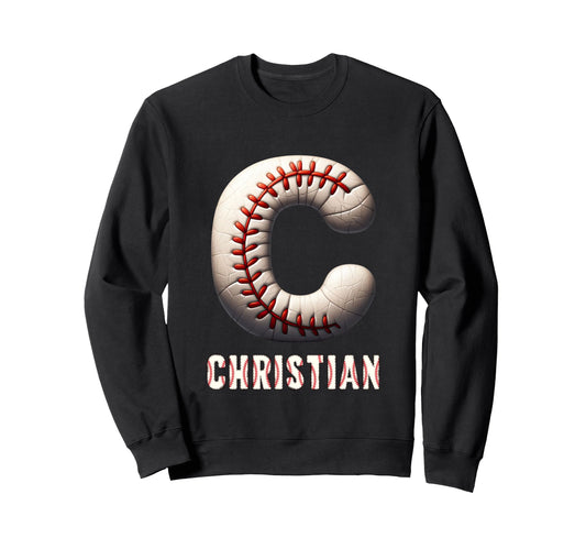 Baseball Home Run Emilio Initial Sweatshirt - Trendy Graphic Men Women - T-Shirt, Sweatshirt, Hoodie