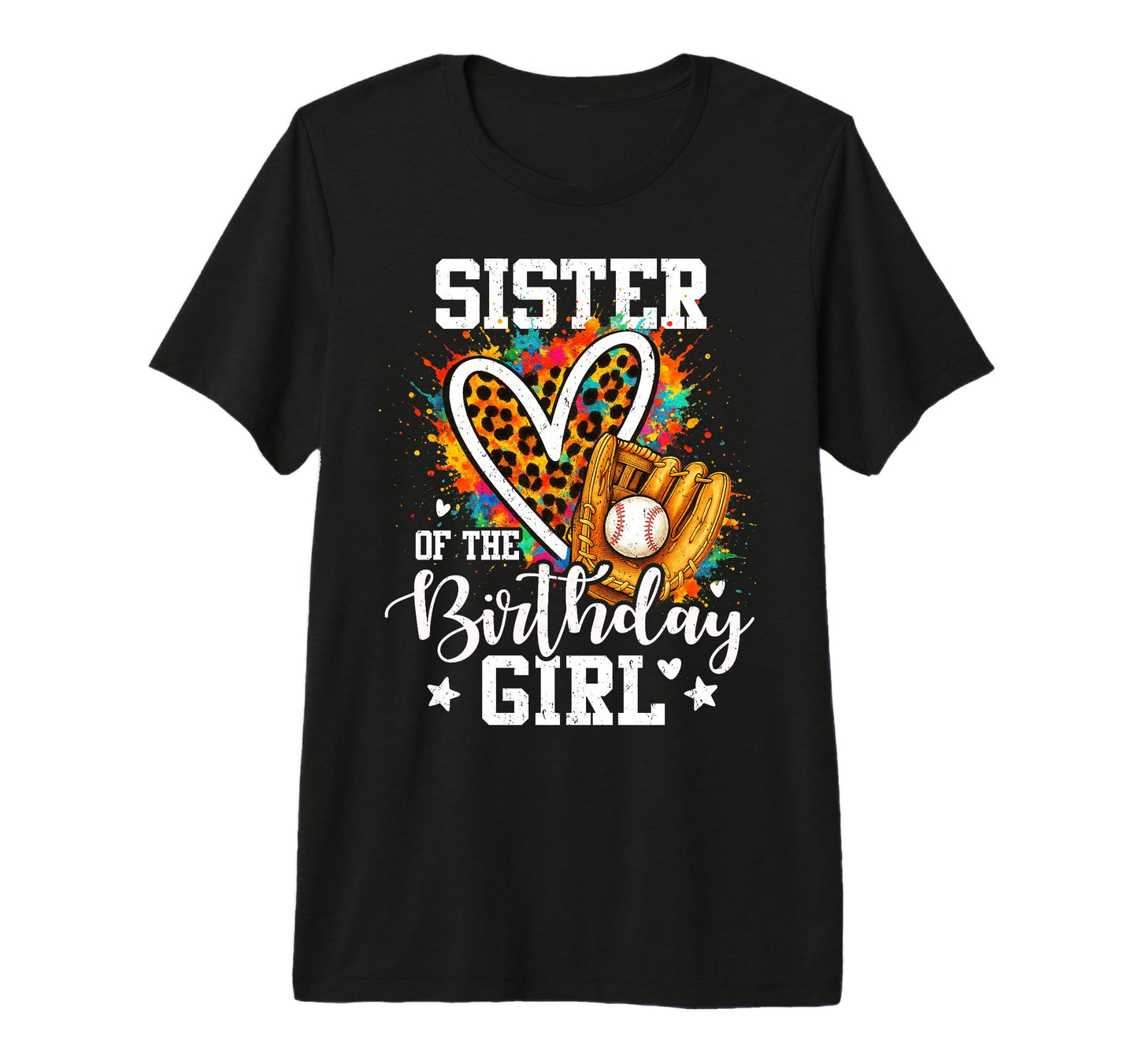 Sister Birthday Baseball Player Leopard T-Shirt - Graphic Print for Adults - T-Shirt, Sweatshirt, Hoodie