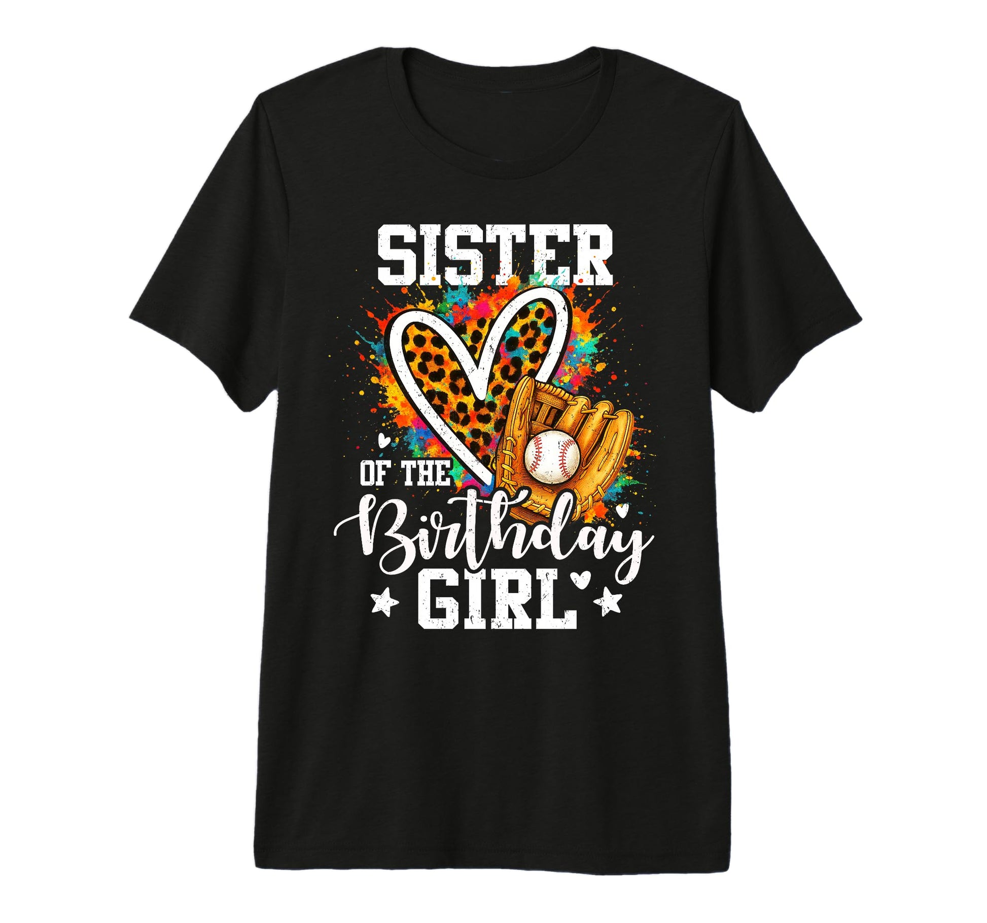 Sister Birthday Baseball Player Leopard T-Shirt - Graphic Print for Adults - T-Shirt, Sweatshirt, Hoodie