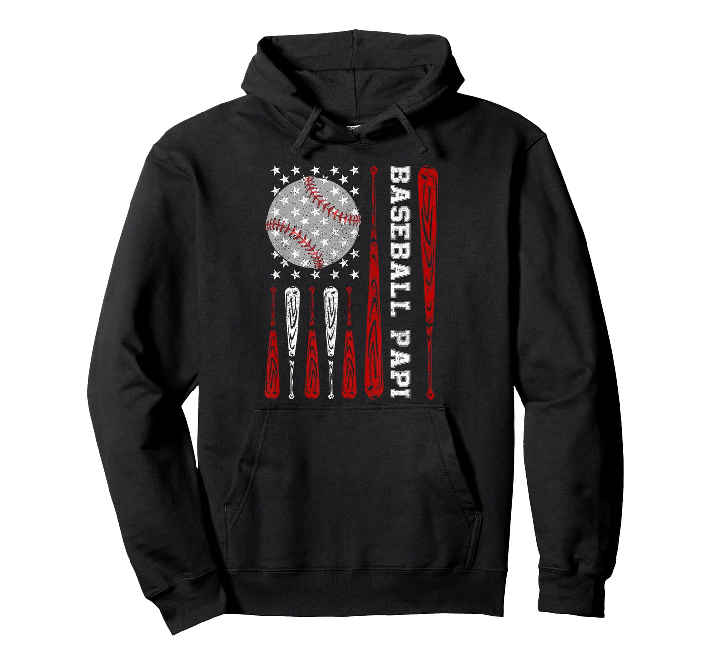 Baseball Papi American Flag Baseball Hoodie - Minimalist Print Unisex - T-Shirt, Sweatshirt, Hoodie