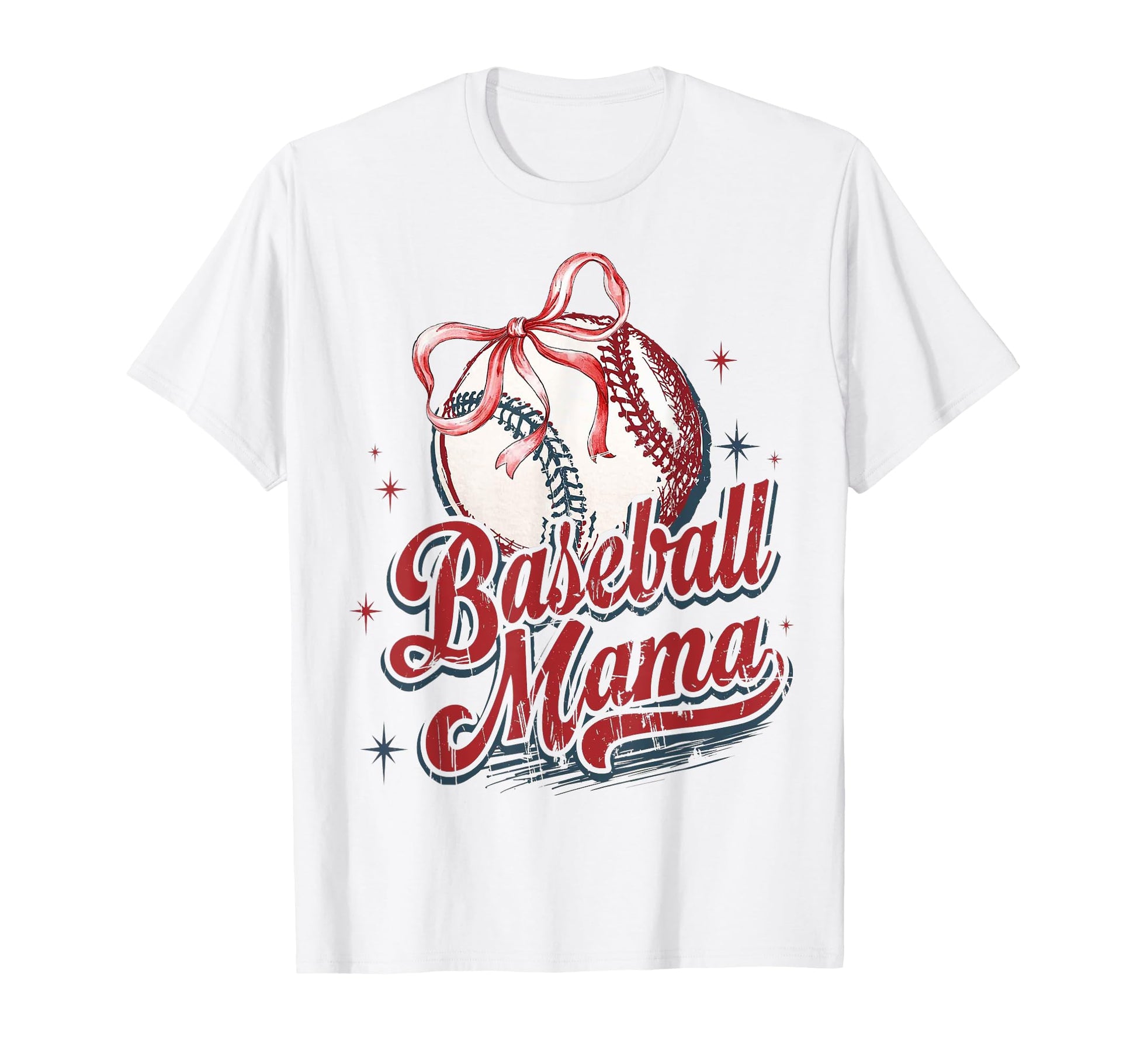Coquette Bow Game Day Baseball Mama Mom T-Shirt - Minimalist Print Unisex - T-Shirt, Sweatshirt, Hoodie