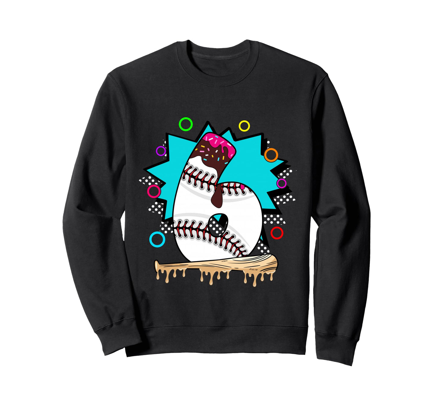 6Th Birthday Baseball Theme Sweatshirt - Aesthetic Graphic Men Women - T-Shirt, Sweatshirt, Hoodie