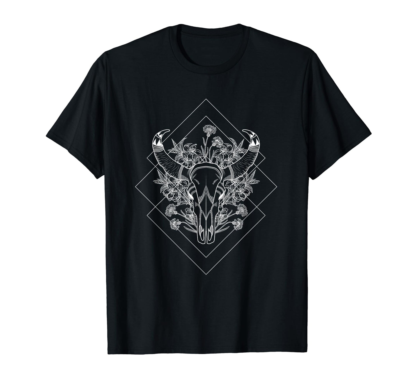 Cattle Longhorn Skull Horn Cowboy T-Shirt - Novelty Apparel Men Women - T-Shirt, Sweatshirt, Hoodie