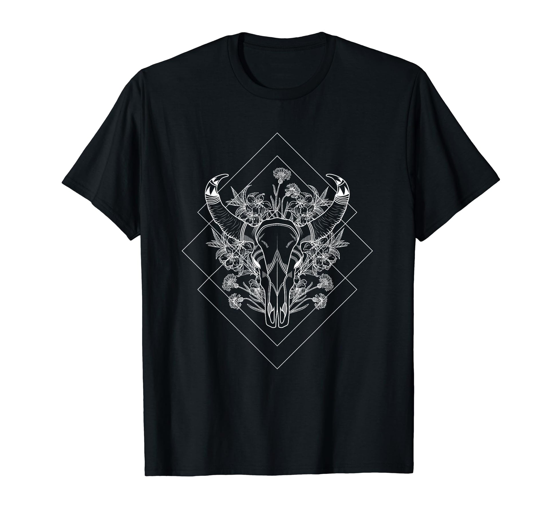 Cattle Longhorn Skull Horn Cowboy T-Shirt - Novelty Apparel Men Women - T-Shirt, Sweatshirt, Hoodie