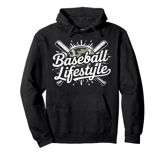 Baseball Lifestyle Bats Game Day Vibes Hoodie - Novelty Apparel for Adults - T-Shirt, Sweatshirt, Hoodie