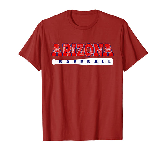 Arizona Baseball Lover Distressed T-Shirt - Minimalist Print for Adults - T-Shirt, Sweatshirt, Hoodie