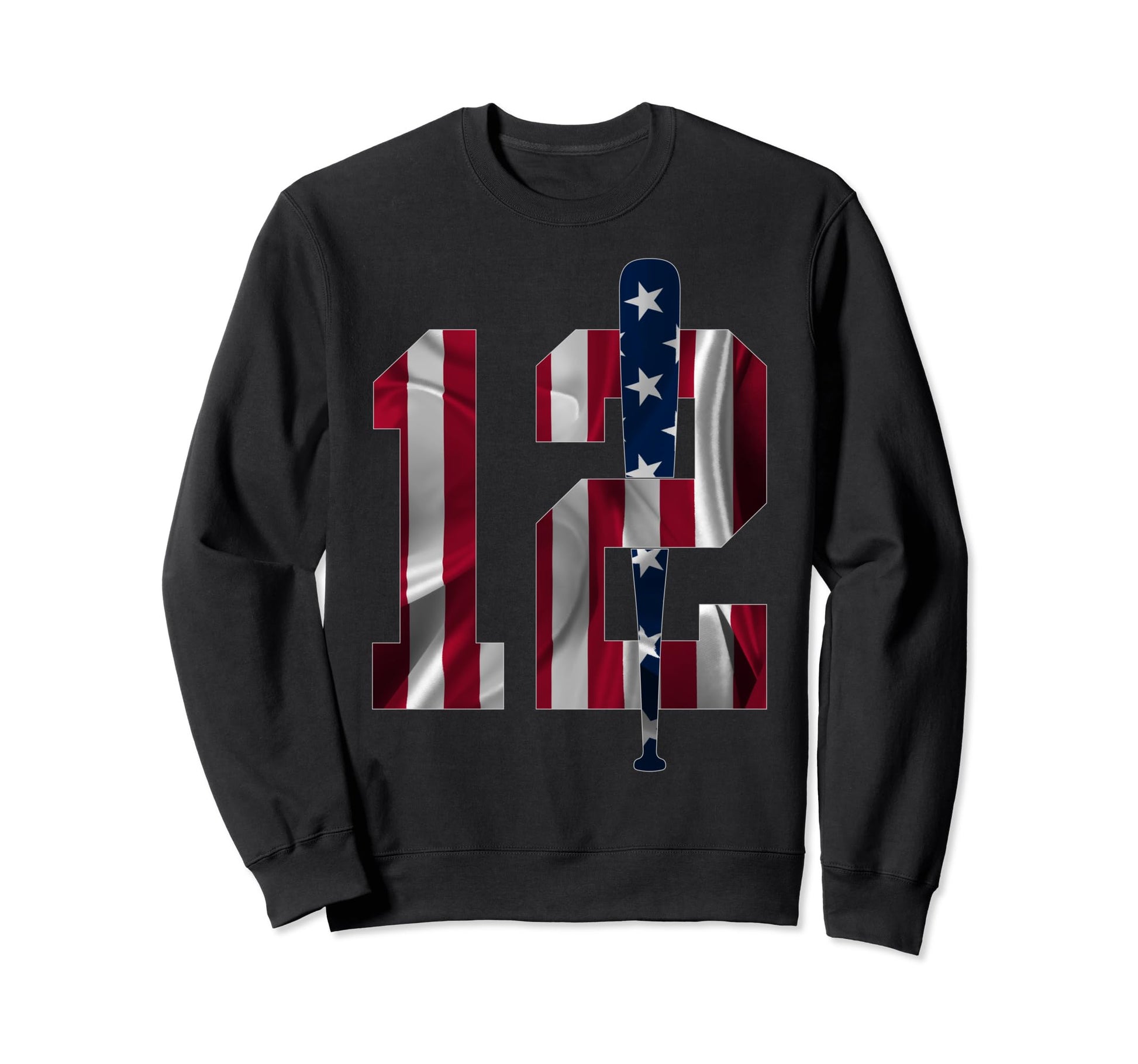 Number 12 Years Baseball 12Th Birthday Sweatshirt - Graphic Print Men Women - T-Shirt, Sweatshirt, Hoodie