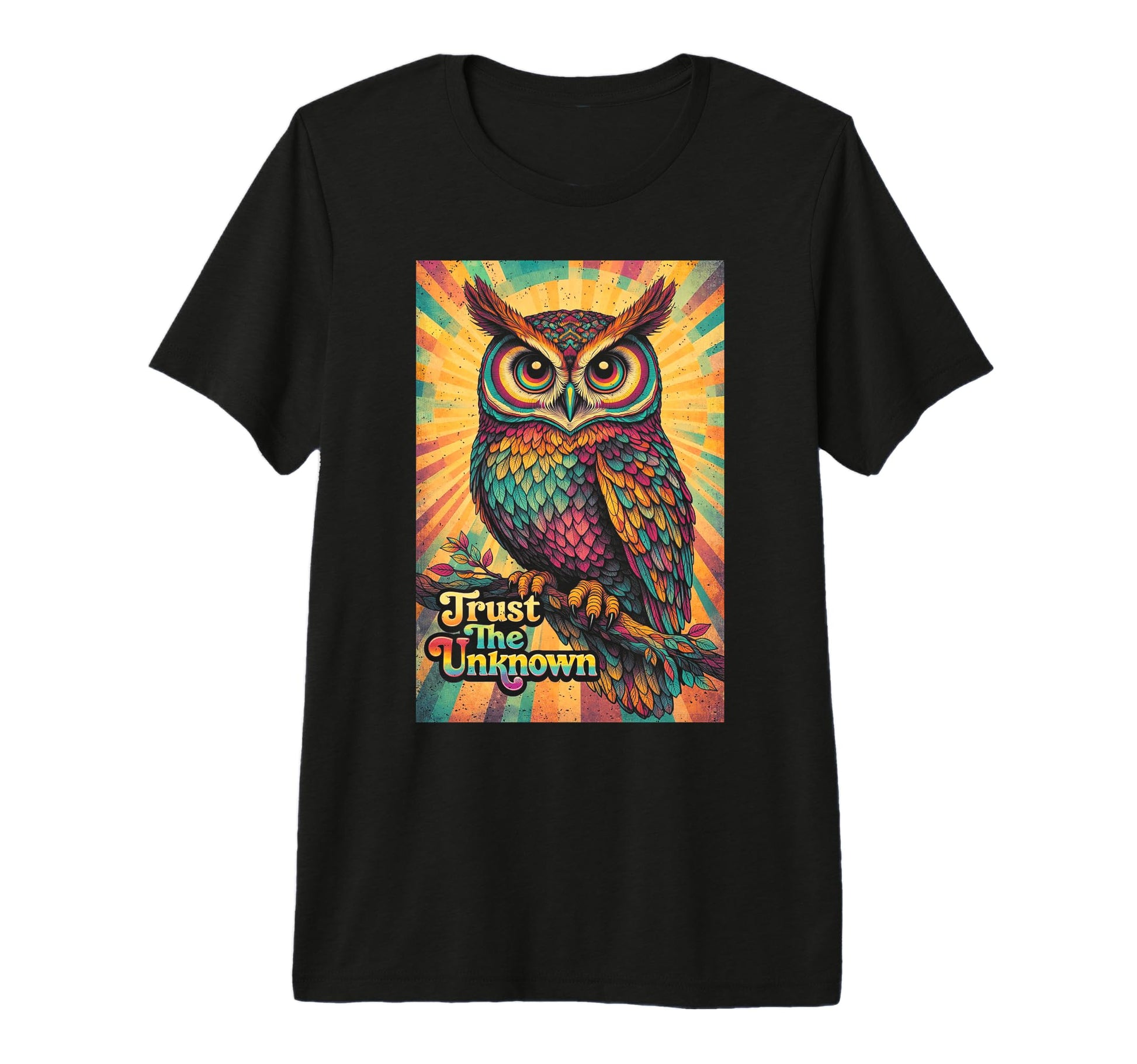 Psychedelic Trust Unknown Trippy Owl T-Shirt - Streetwear Style for Adults - T-Shirt, Sweatshirt, Hoodie