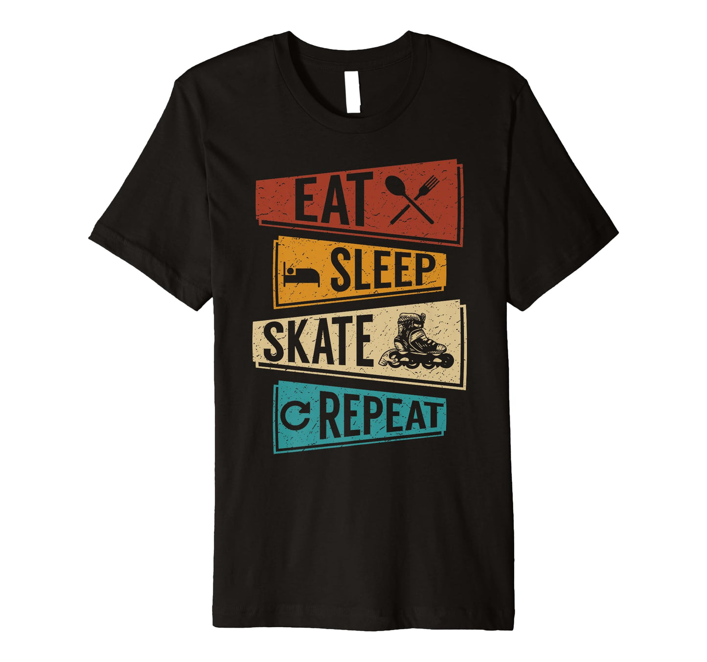 Funny Roller Skating Eat Sleep Skate T-Shirt - Aesthetic Graphic Unisex - T-Shirt, Sweatshirt, Hoodie