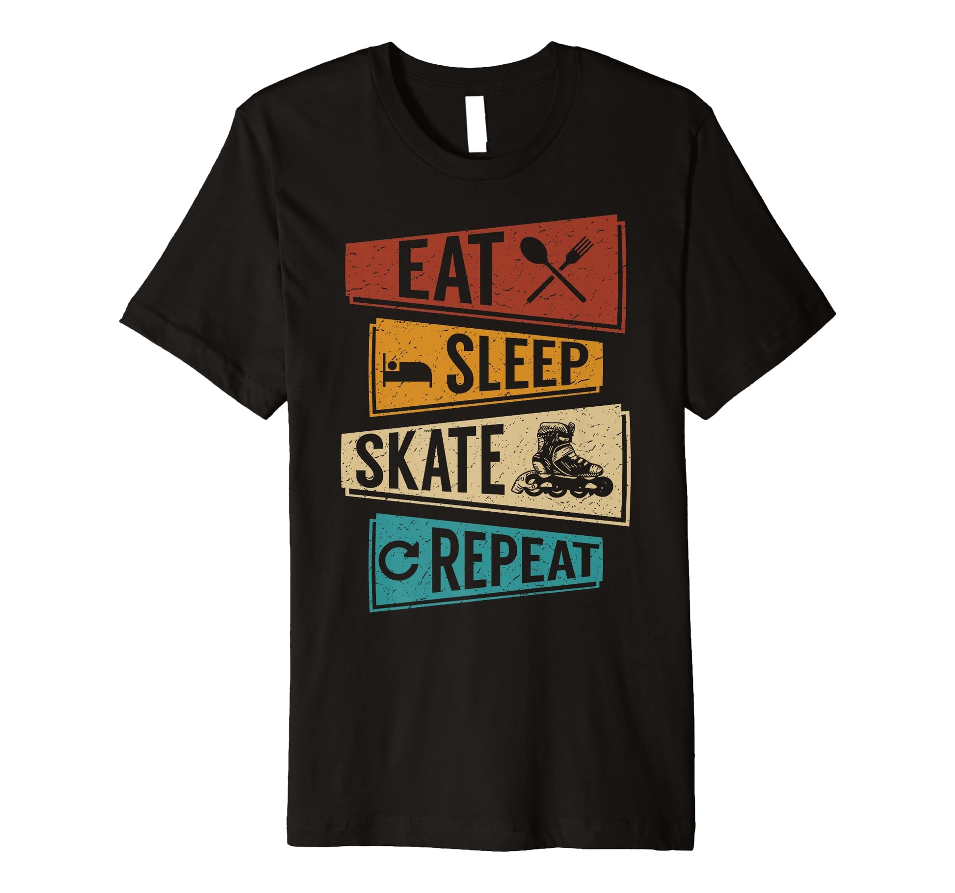 Funny Roller Skating Eat Sleep Skate T-Shirt - Aesthetic Graphic Unisex - T-Shirt, Sweatshirt, Hoodie