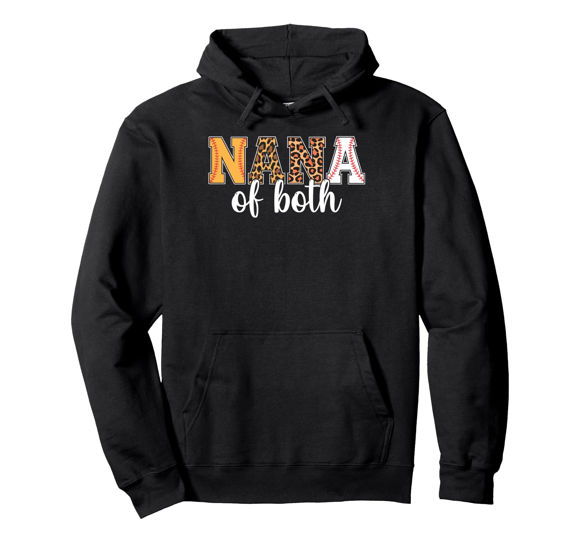 Leopard Nana Both Baseball Hoodie - Casual Everyday Wear for Adults - T-Shirt, Sweatshirt, Hoodie