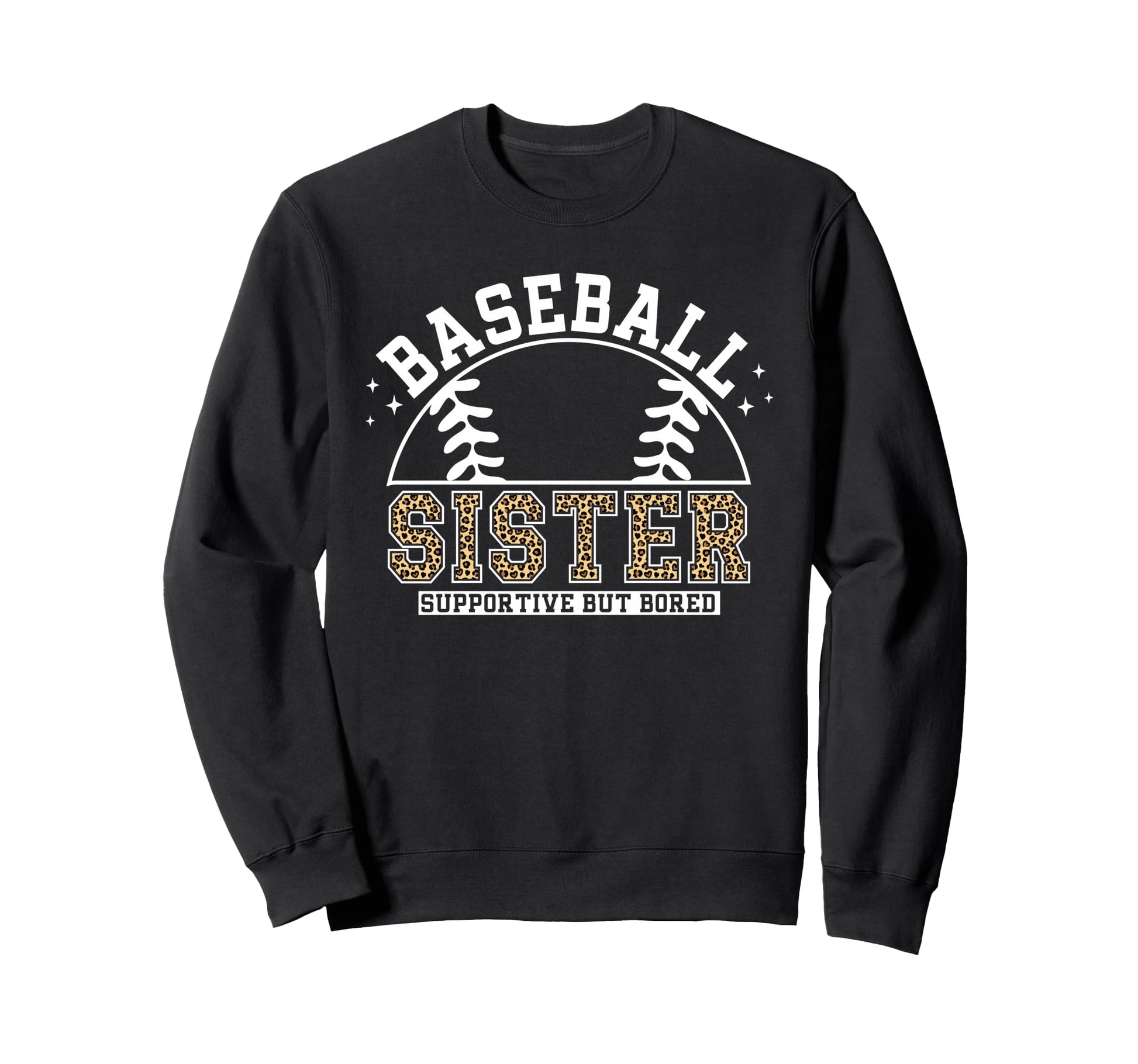 Leopard Baseball Sister Supportive Sweatshirt - Unique Graphic for Adults - T-Shirt, Sweatshirt, Hoodie