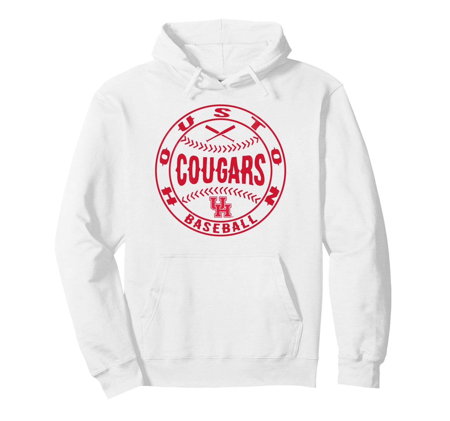 Houston Cougars Baseball Homerun White Hoodie - Custom Art Print Men Women - T-Shirt, Sweatshirt, Hoodie