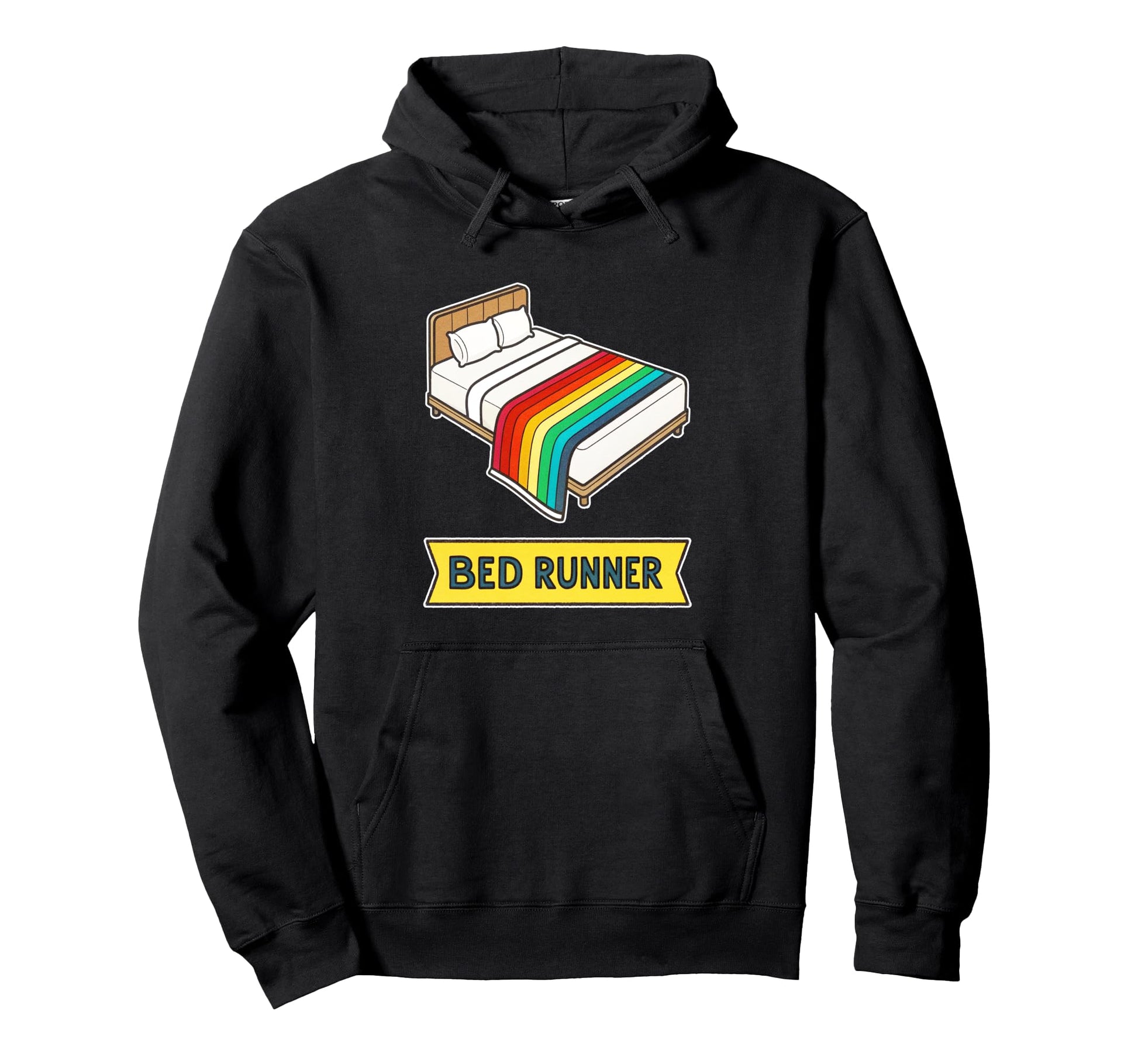 Vibrant Striped Bed Runner Hoodie - Novelty Apparel Unisex - T-Shirt, Sweatshirt, Hoodie