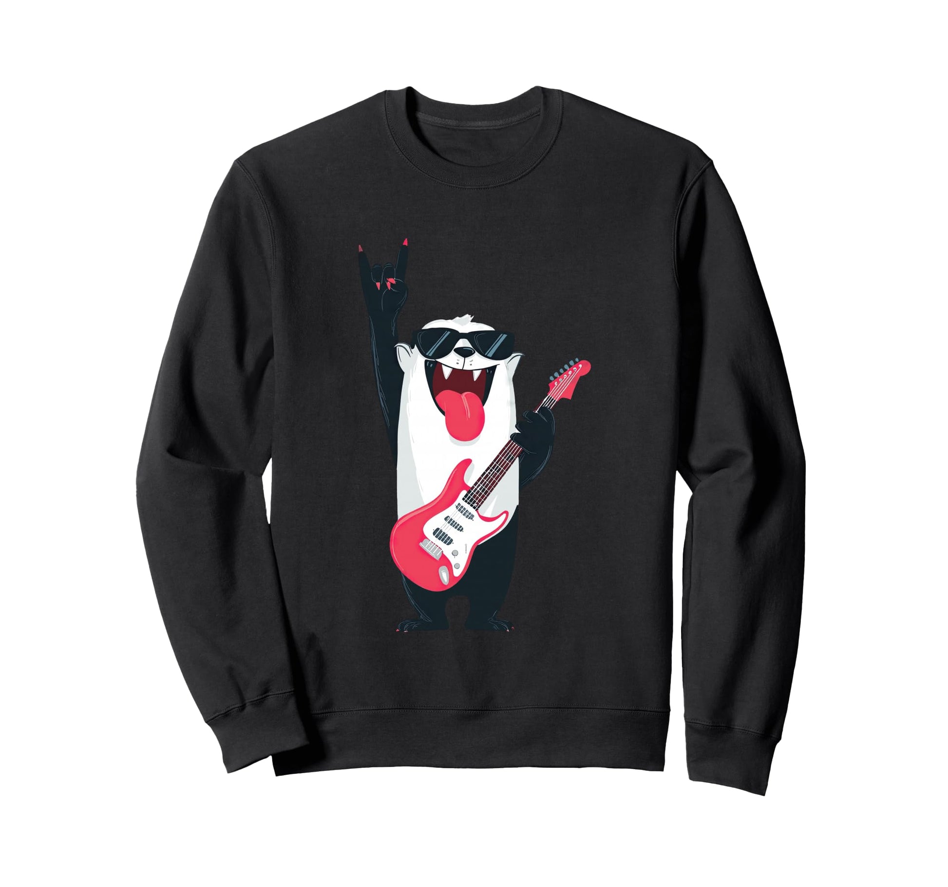 Funny Bear Guitarist Animal Music Sweatshirt - Novelty Apparel for Adults - T-Shirt, Sweatshirt, Hoodie