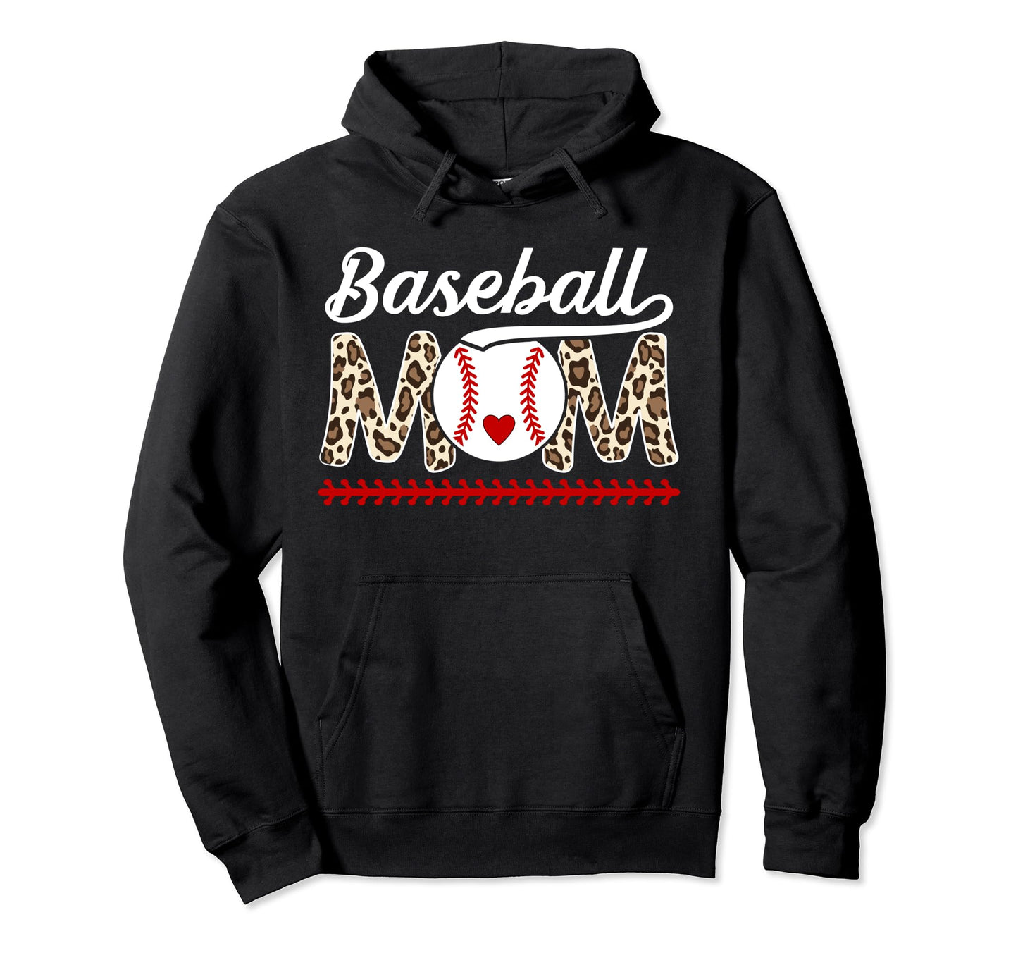 Baseball Mom Leopard Mom Baseball Player Hoodie - Trendy Graphic Unisex - T-Shirt, Sweatshirt, Hoodie
