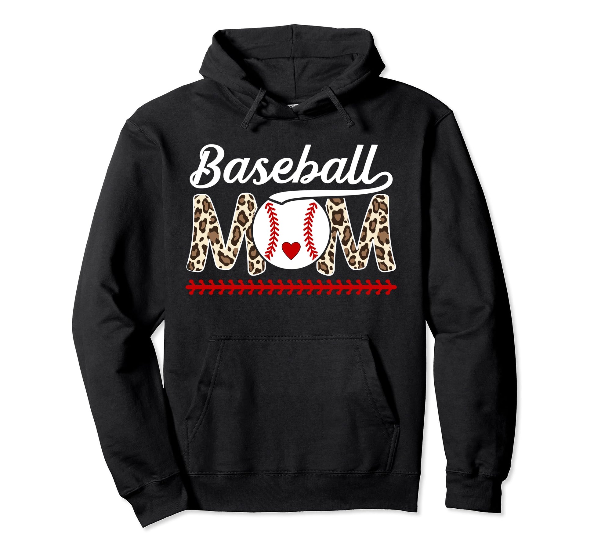 Baseball Mom Leopard Mom Baseball Player Hoodie - Trendy Graphic Unisex - T-Shirt, Sweatshirt, Hoodie