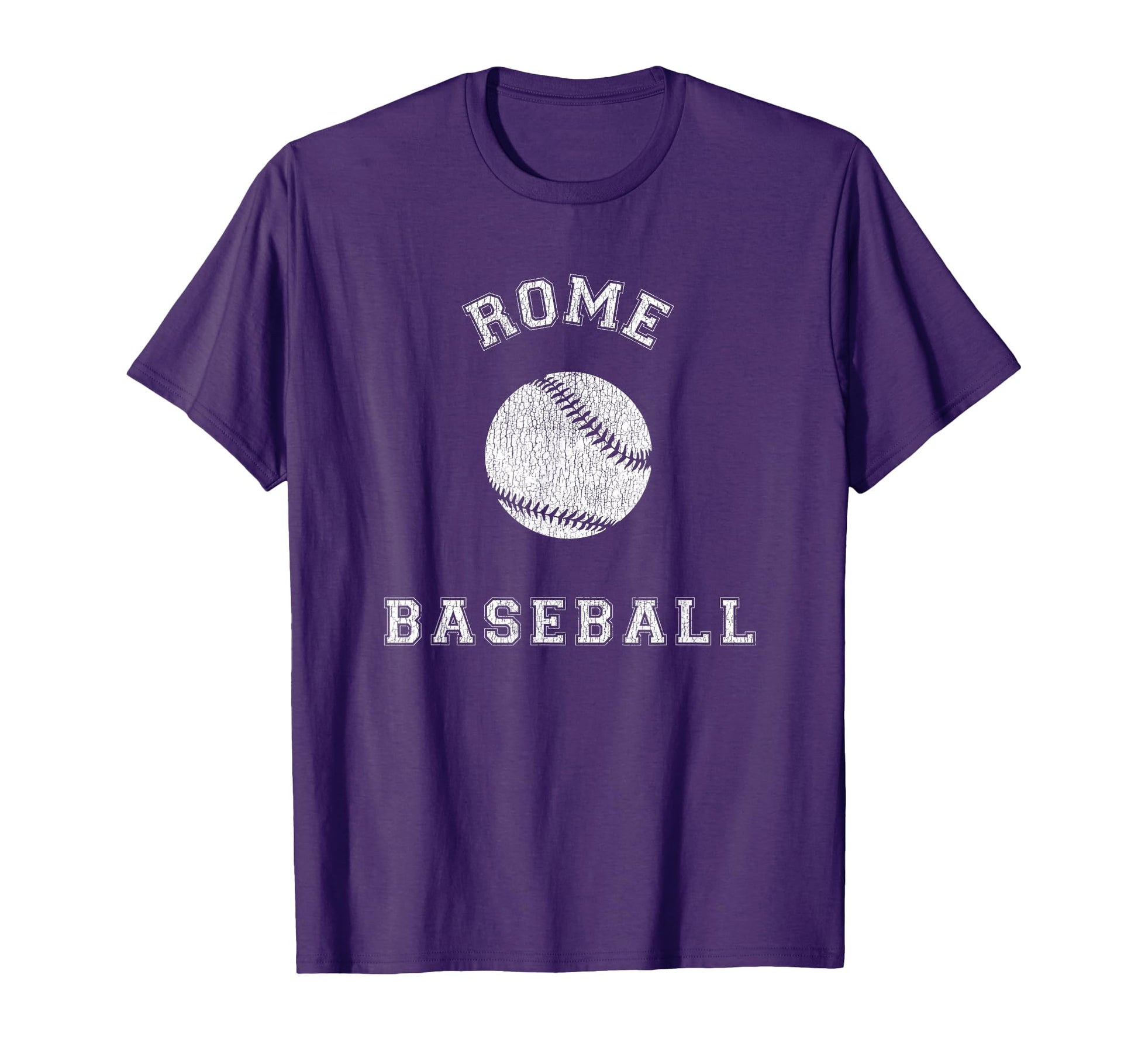 Rome Baseball Distressed T-Shirt - Minimalist Print Men Women - T-Shirt, Sweatshirt, Hoodie