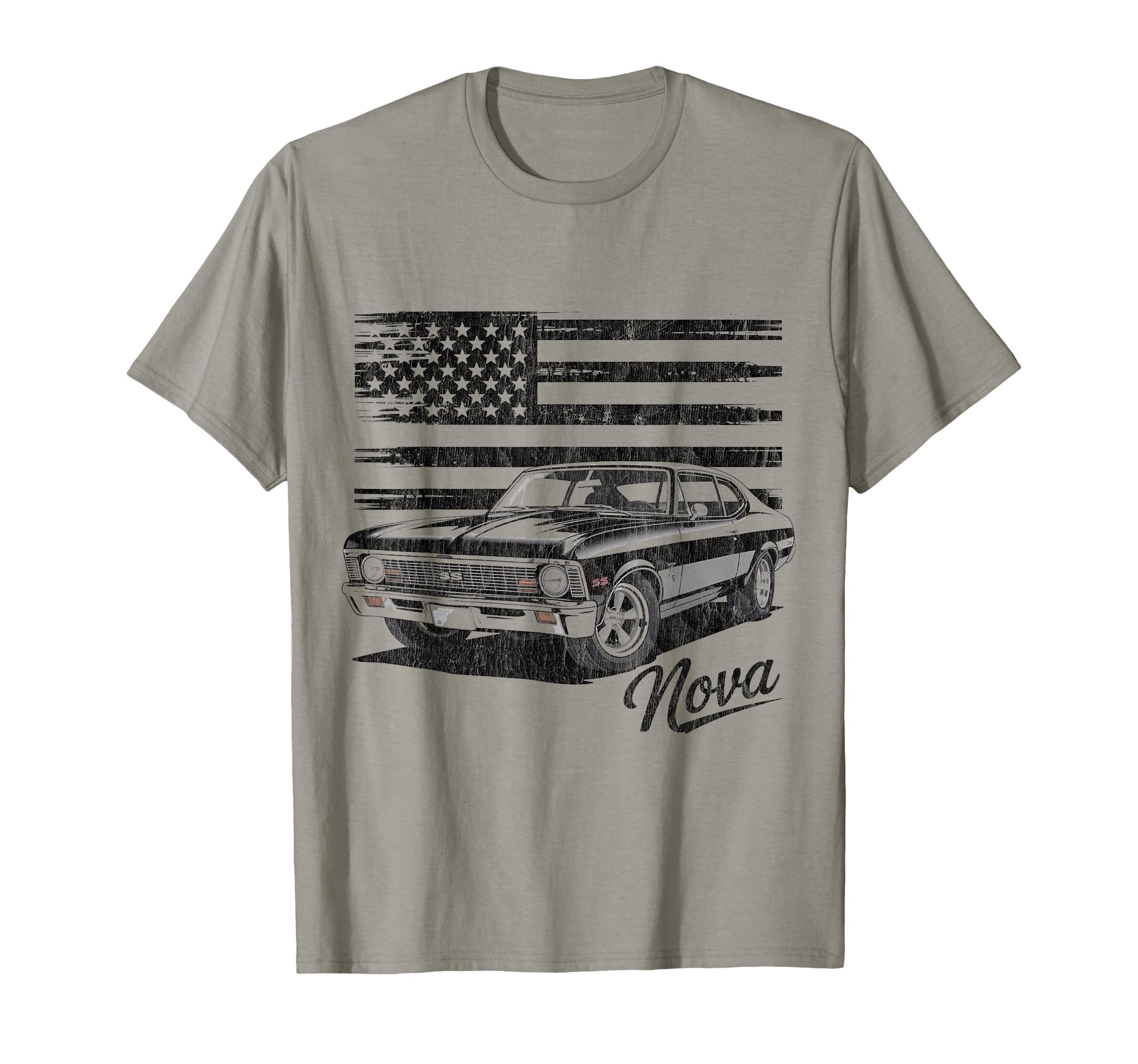 1968 1972 Muscle Car American Flag T-Shirt - Fun Novelty Design Men Women - T-Shirt, Sweatshirt, Hoodie