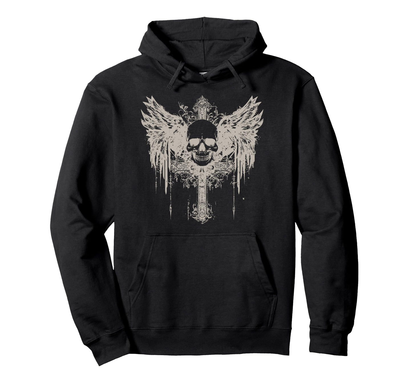 Skull Cross Y2K Grunge Aesthetic Goth Alt Hoodie - Novelty Apparel Unisex - T-Shirt, Sweatshirt, Hoodie