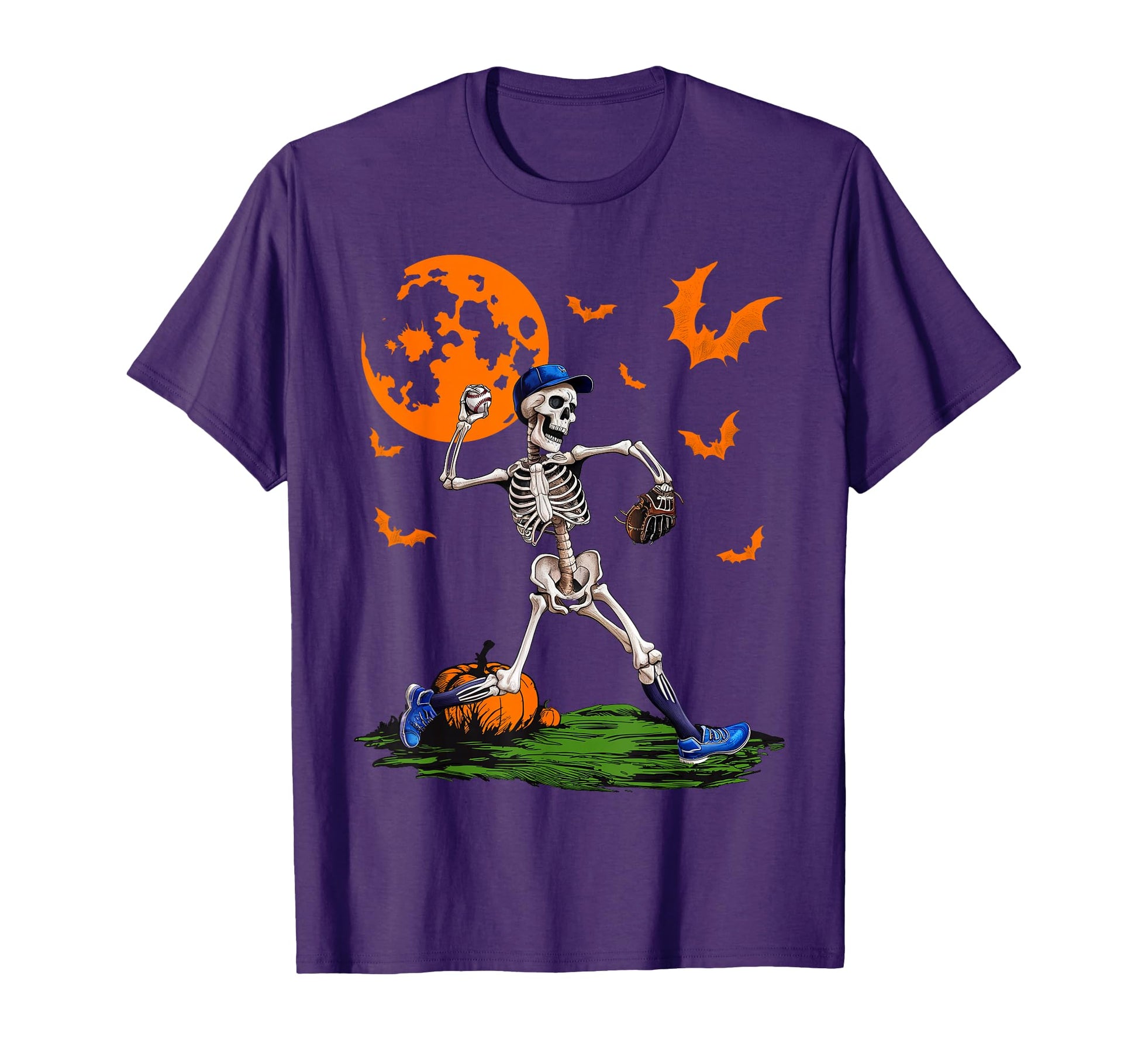 Baseball Skeleton Halloween T-Shirt - Fun Novelty Design for Adults - T-Shirt, Sweatshirt, Hoodie