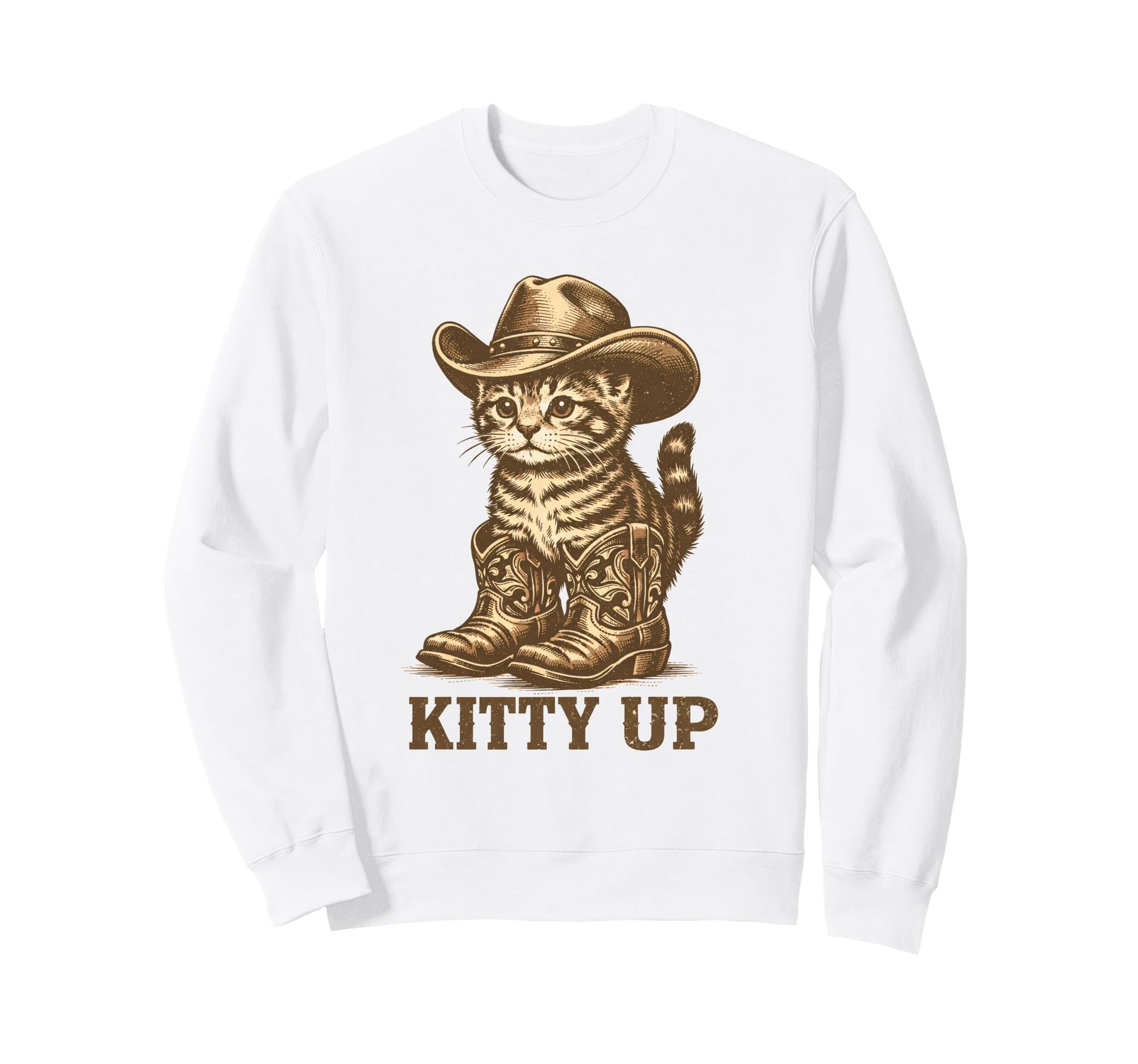 Kitty Up Western Country Music Funny Sweatshirt - Graphic Print Men Women - T-Shirt, Sweatshirt, Hoodie