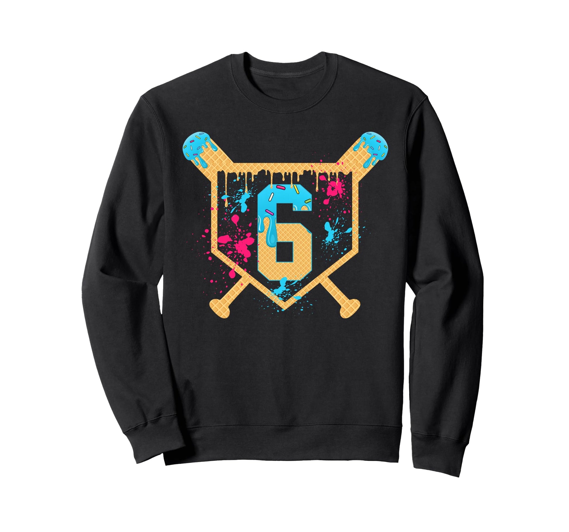 6 Years Old 6Th Birthday Baseball Ice Sweatshirt - Unique Graphic Unisex - T-Shirt, Sweatshirt, Hoodie