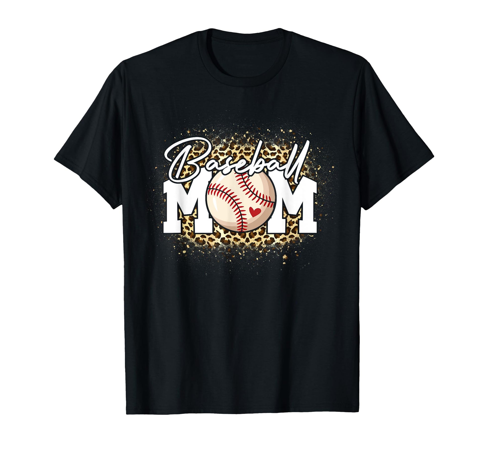 Bleached Baseball Mom Leopard Baseball T-Shirt - Unique Graphic for Adults - T-Shirt, Sweatshirt, Hoodie