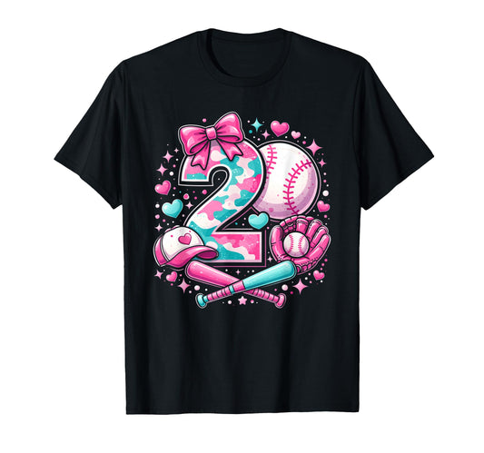 Baseball 2Nd Birthday Celebration Softball T-Shirt - Trendy Graphic Unisex - T-Shirt, Sweatshirt, Hoodie