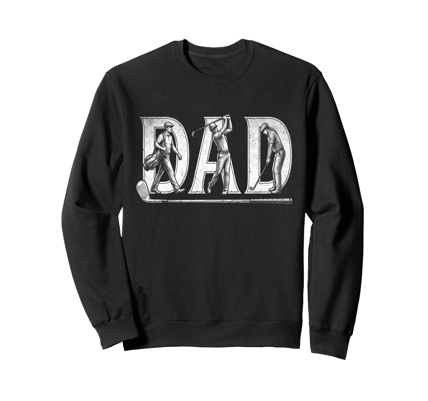 Golf Dad Fathers Day Golfer Father Sweatshirt - Custom Art Print Unisex - T-Shirt, Sweatshirt, Hoodie