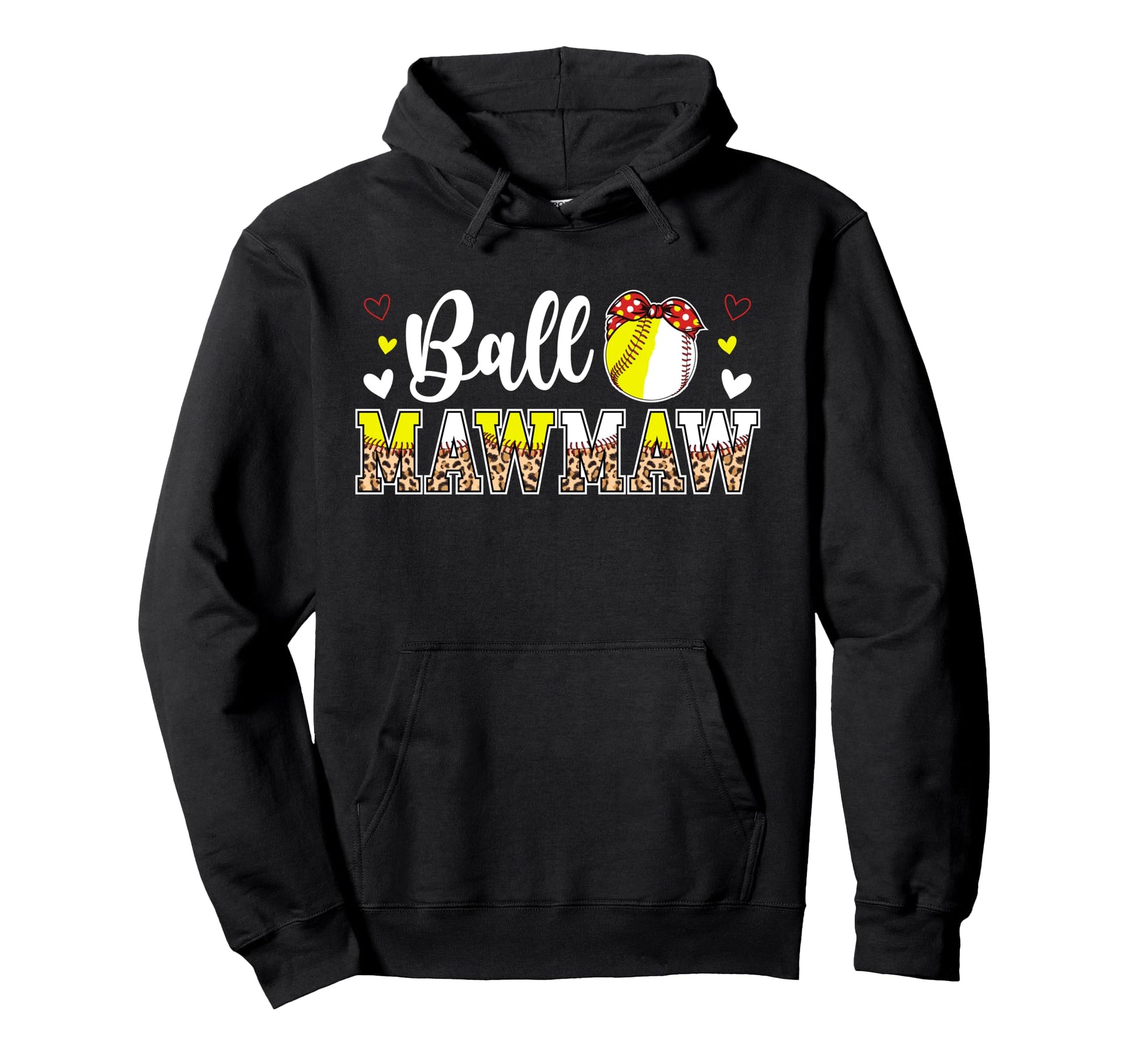 Ball Mawmaw Leopard Softball Baseball Hoodie - Trendy Graphic Men Women - T-Shirt, Sweatshirt, Hoodie