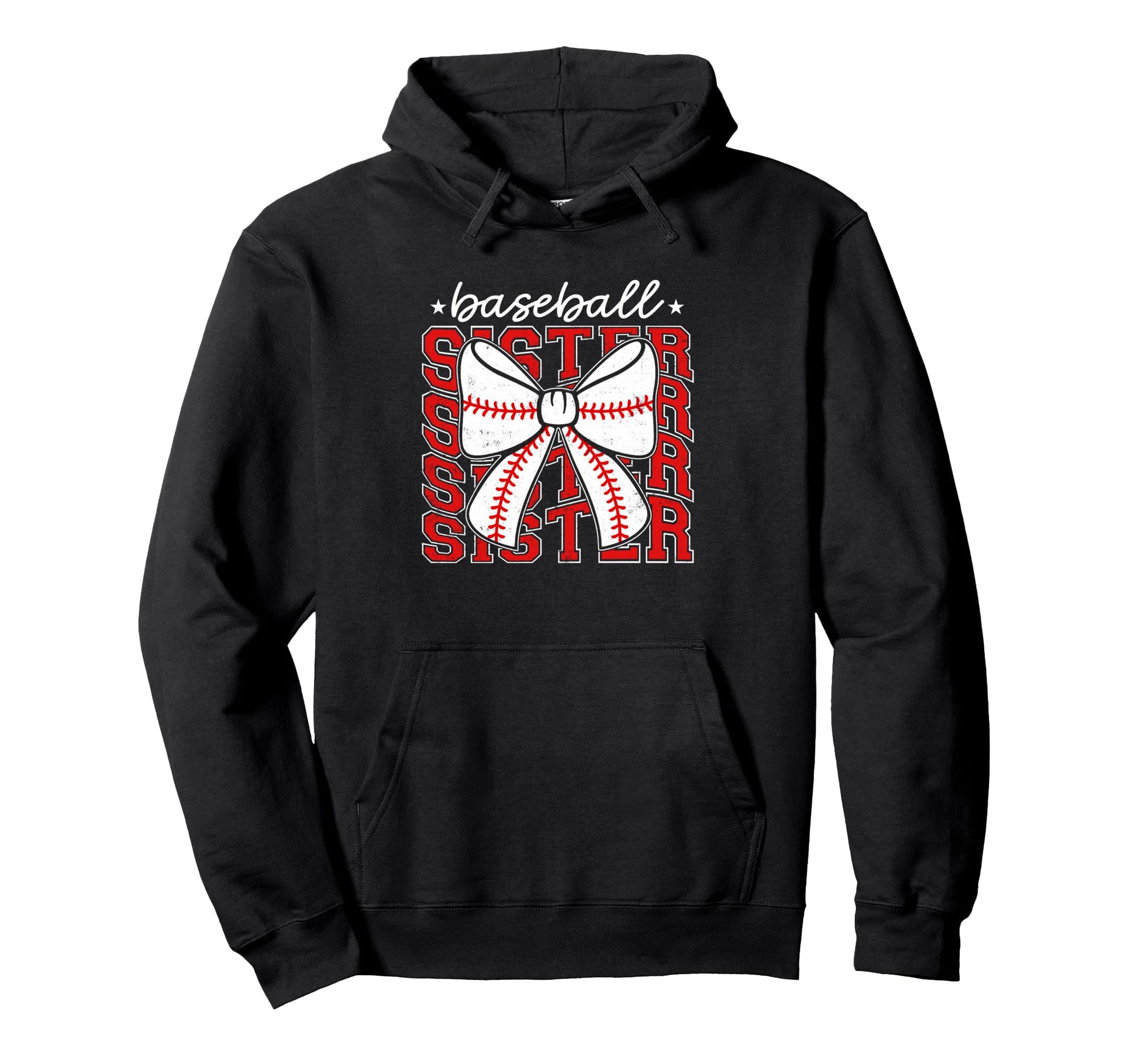 Baseball Sister Coquette Bow Sport Hoodie - Aesthetic Graphic for Adults - T-Shirt, Sweatshirt, Hoodie